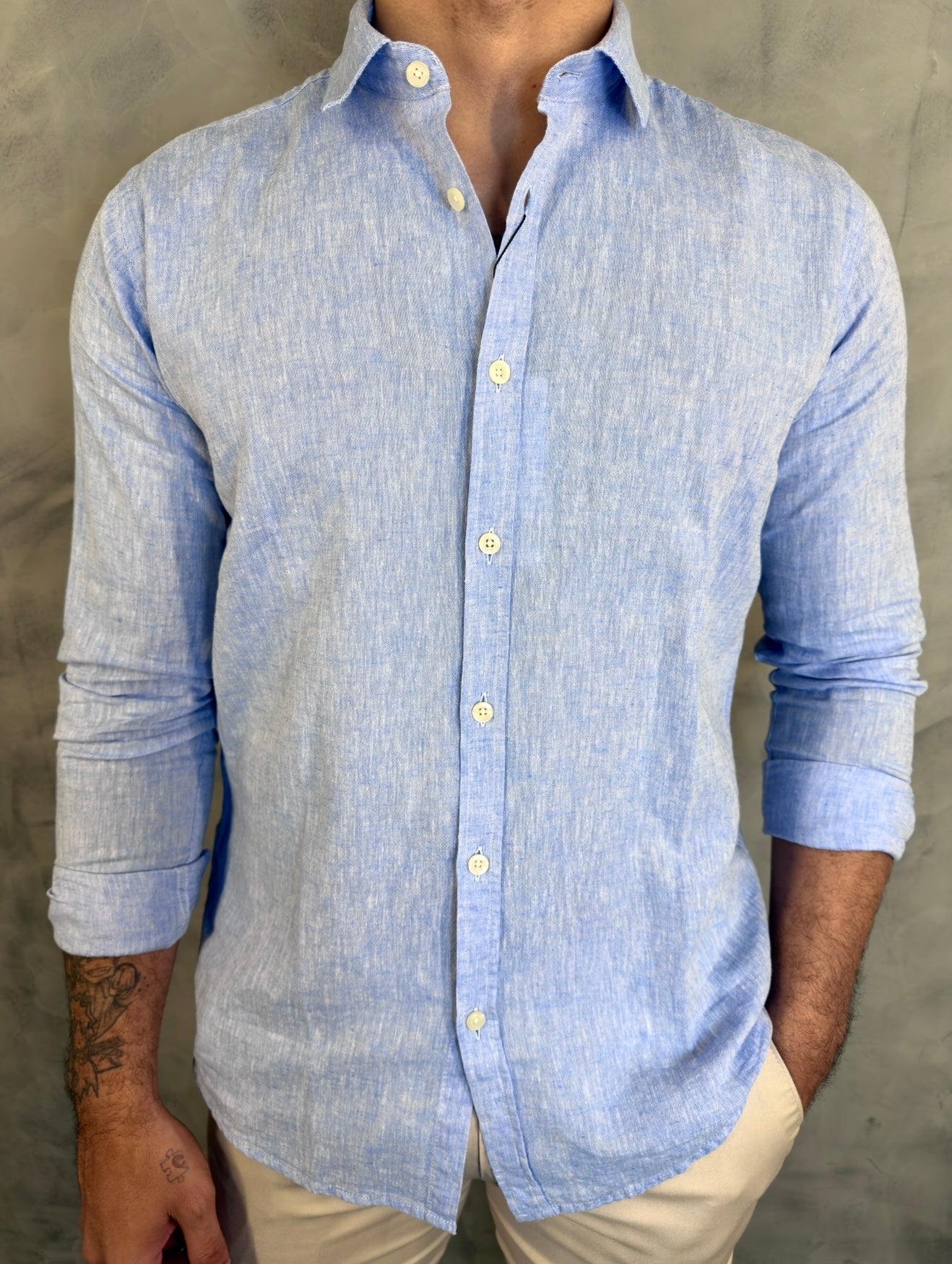 CAMISA M/L TIM MAIA PONTO H AZUL BB