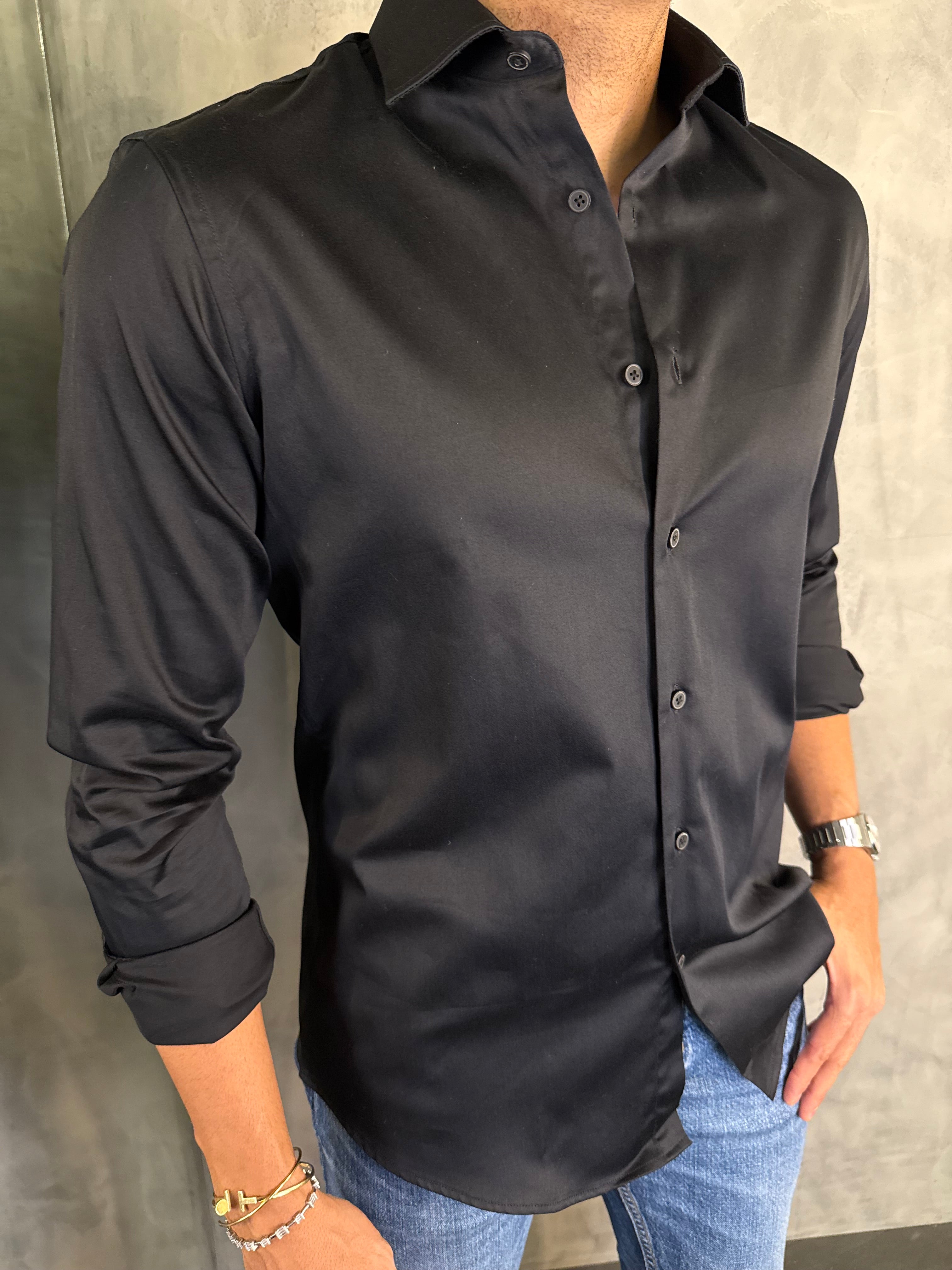 CAMISA M/L ACETINADA PONTO H