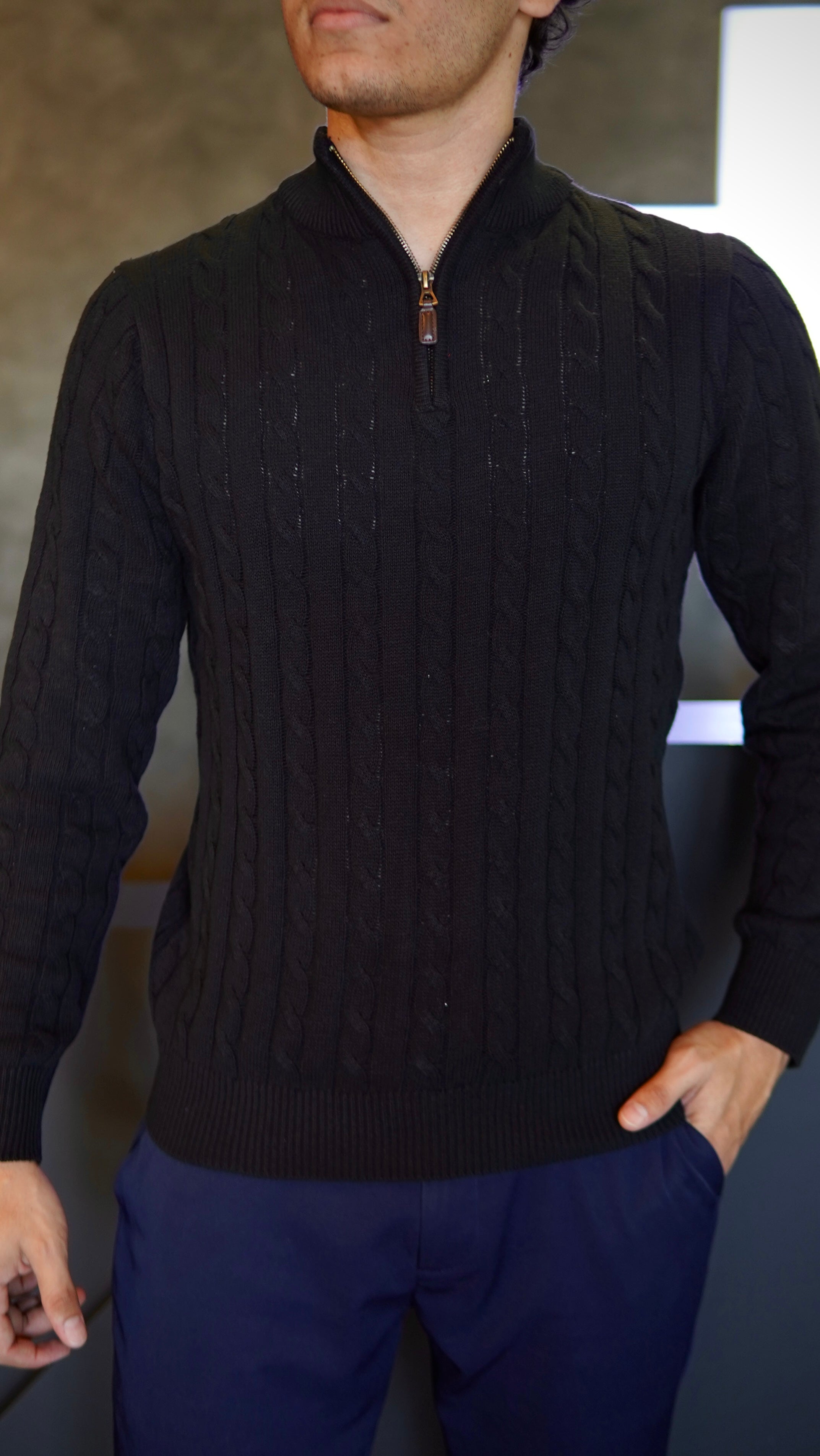 SUETER TRICOT COTTON ANKOR PRETO