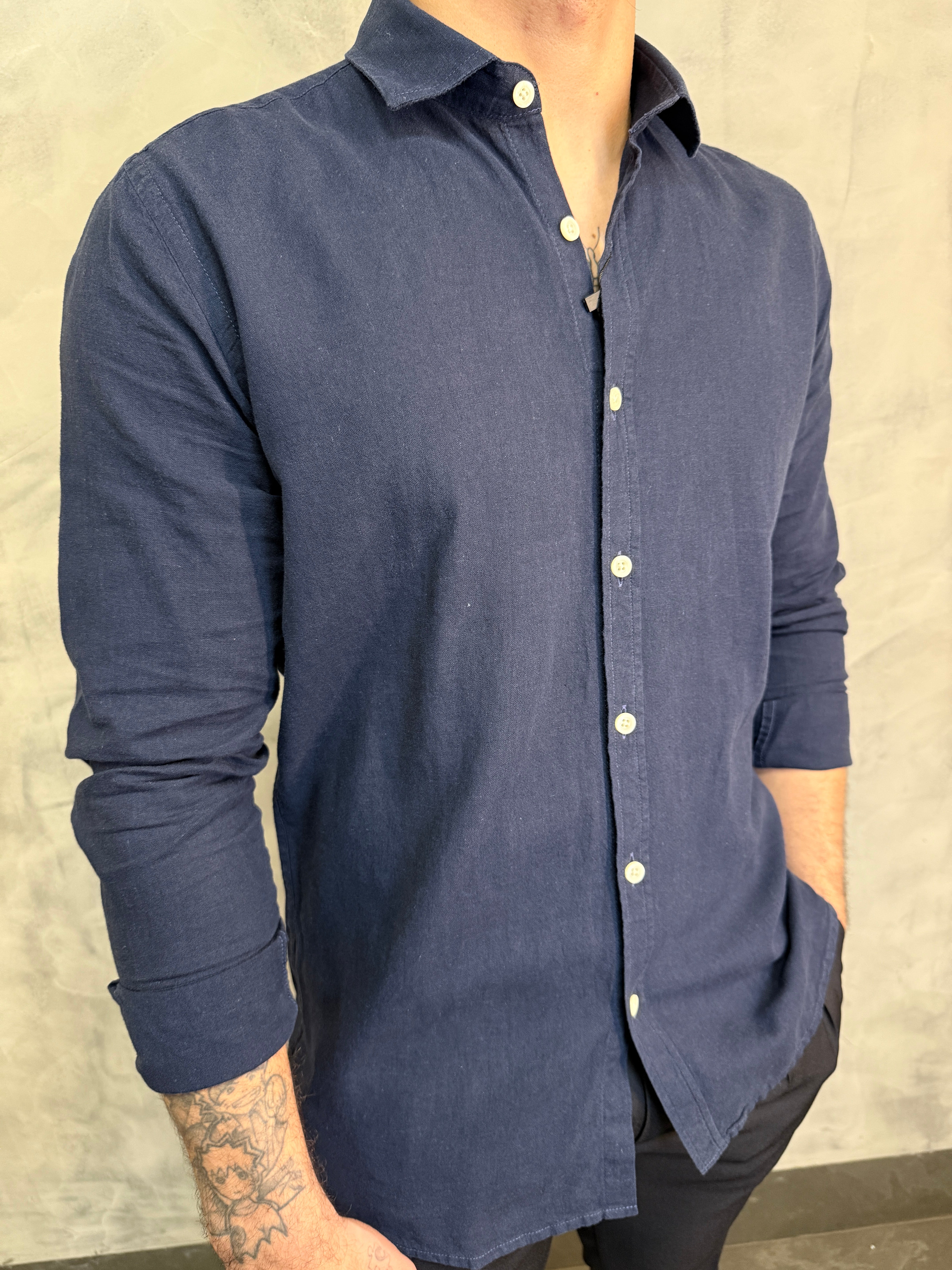 CAMISA M/L TIM MAIA PONTO H MARINHO