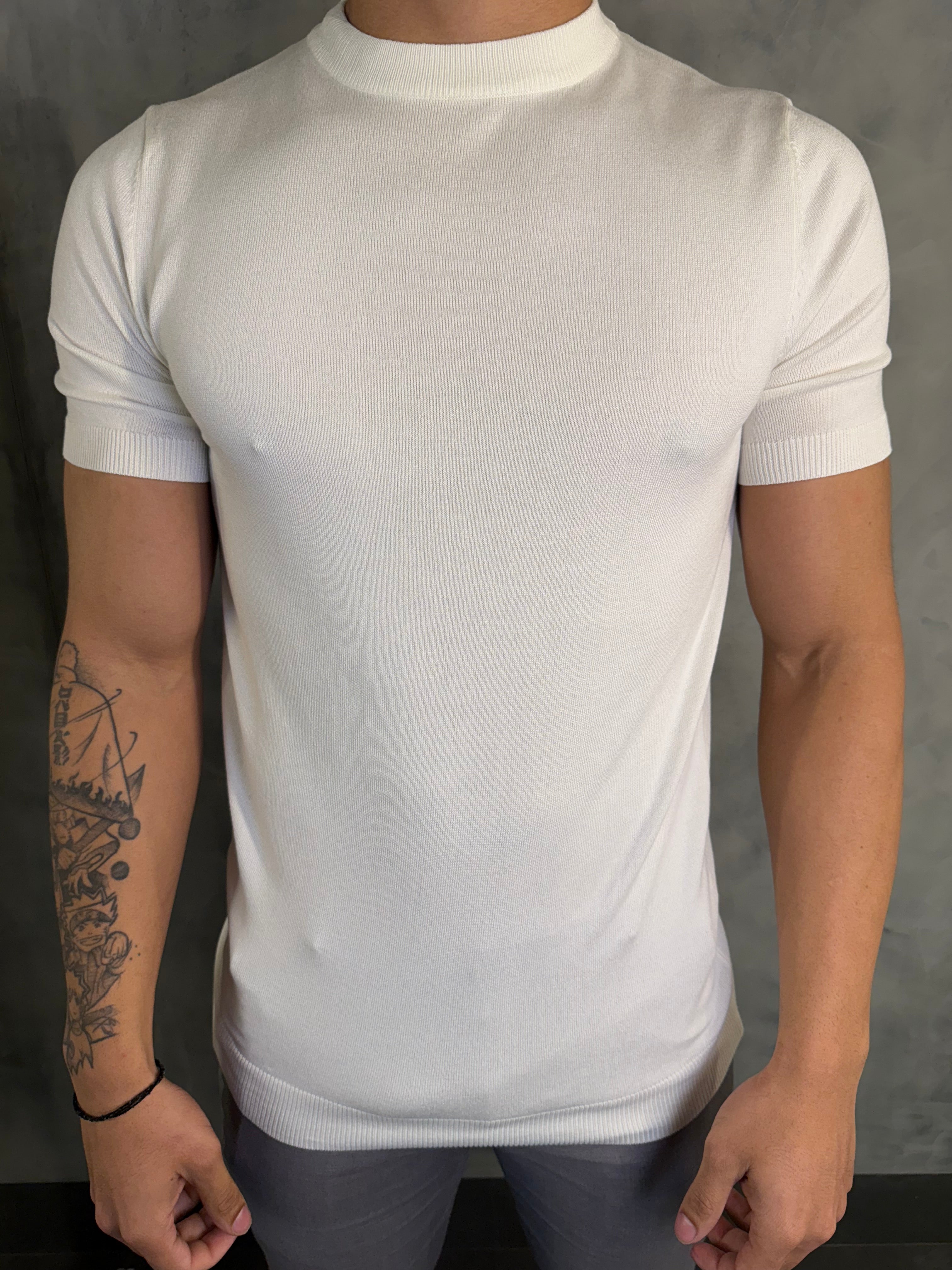 CAMISETA GOLA ALTA TRICOT PONTO H