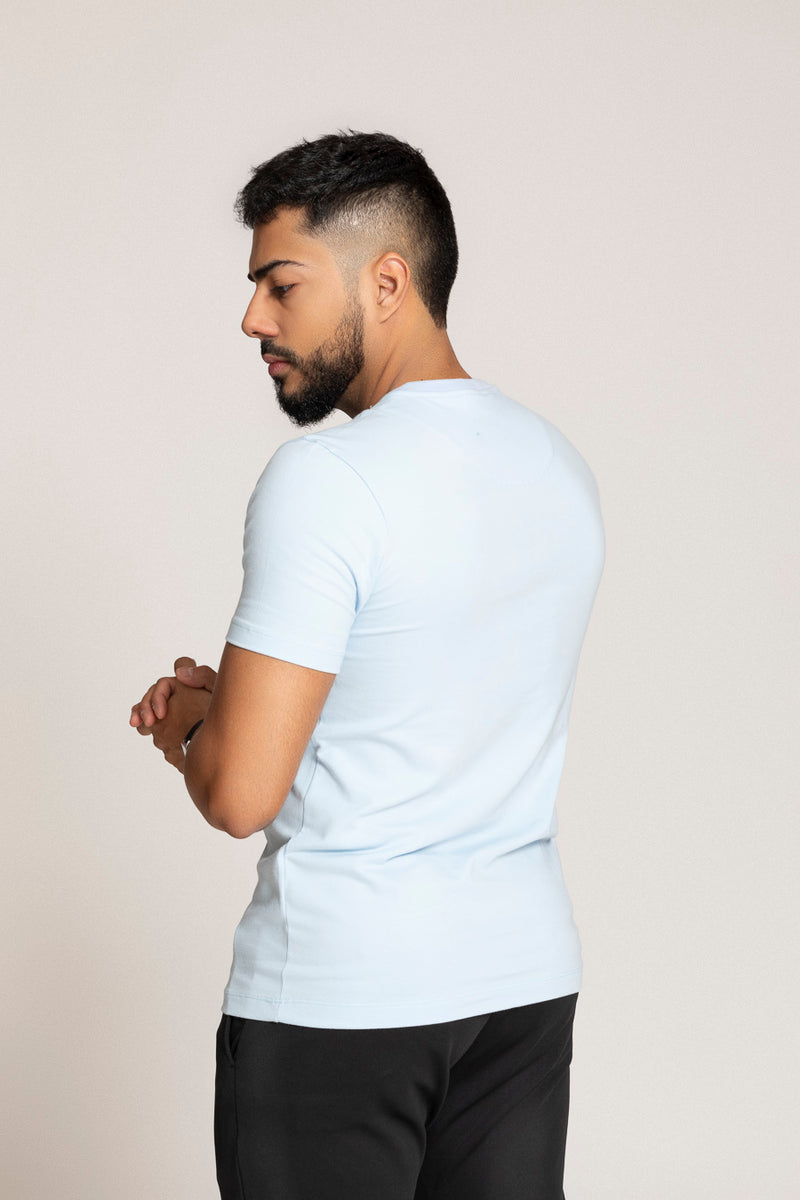 CAMISETA SLIM FIT PONTO H AZUL BB