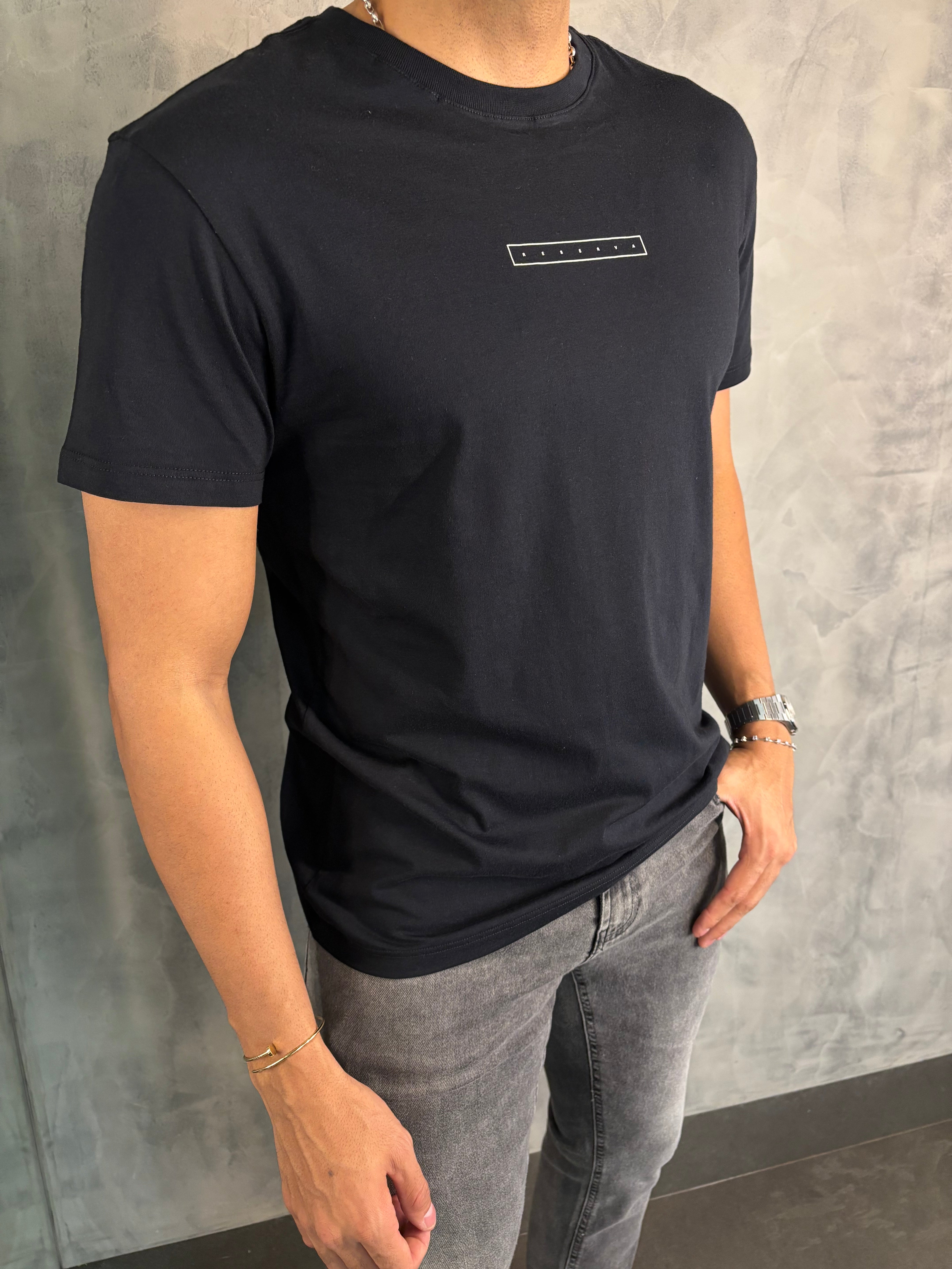 CAMISETA ESTAMPA RETÂNGULO RSV PRETO