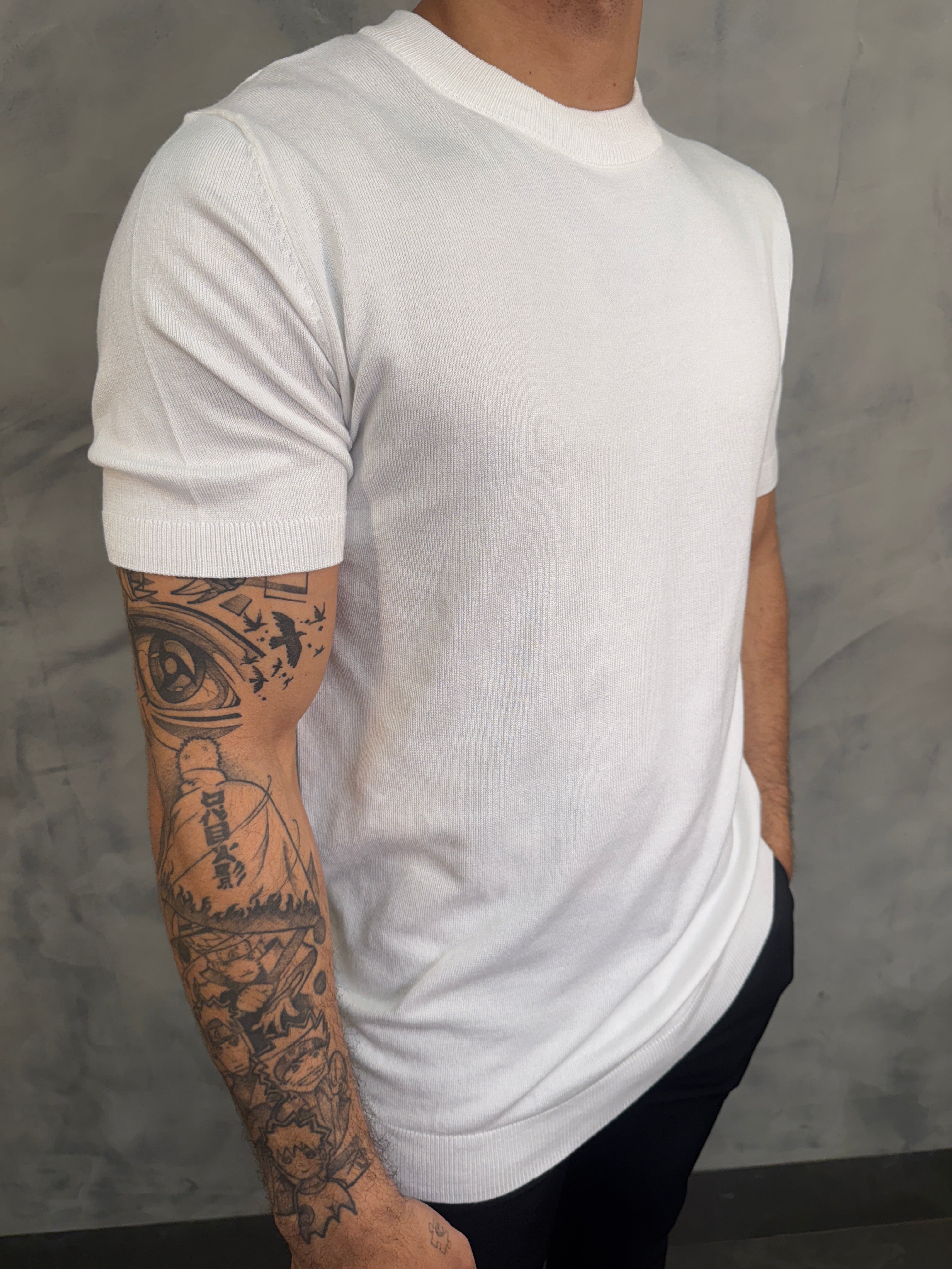 CAMISETA GOLA ALTA TRICOT PONTO H