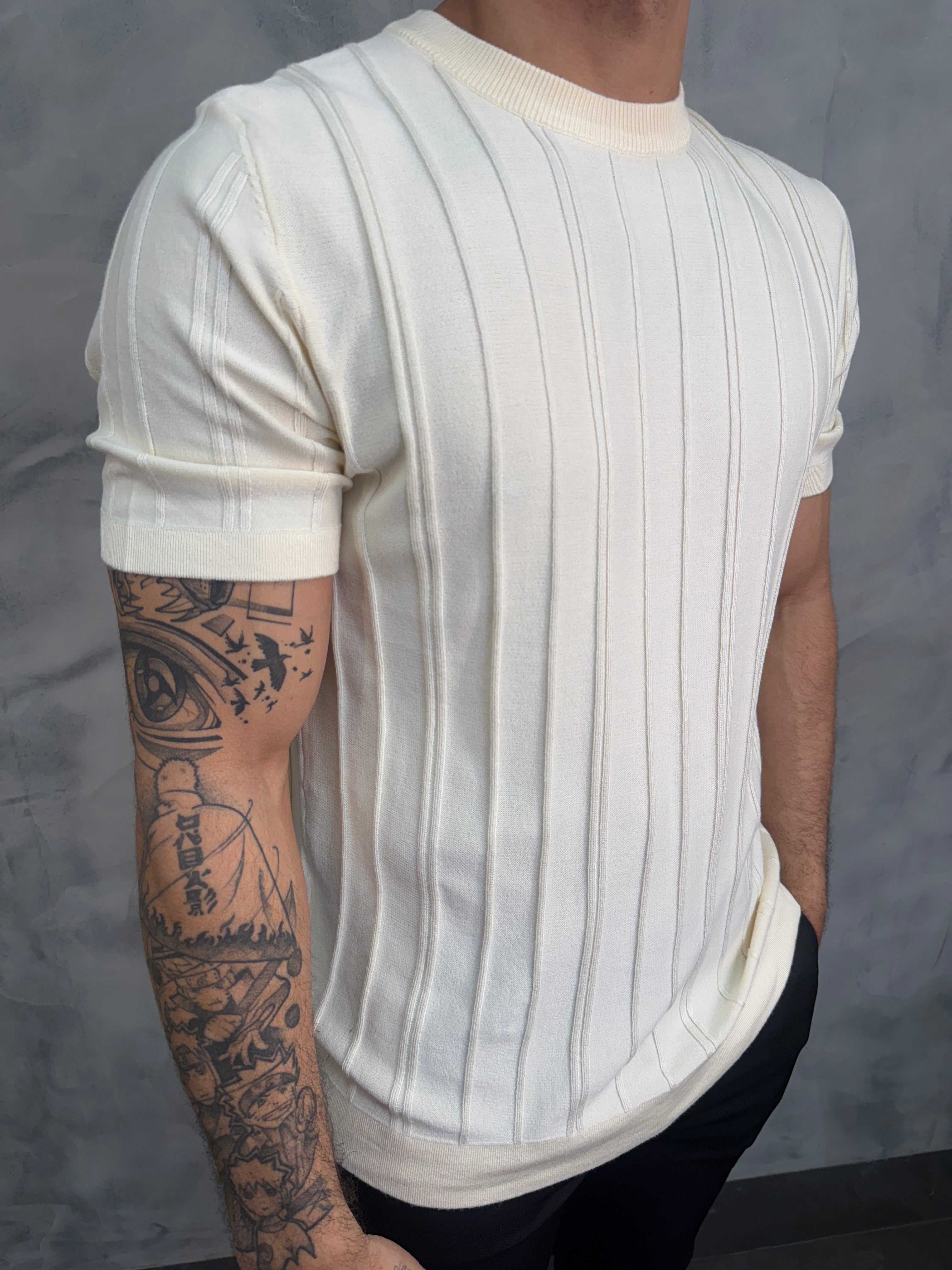 CAMISETA TRICOT TEXTURA CANELADA PONTO H