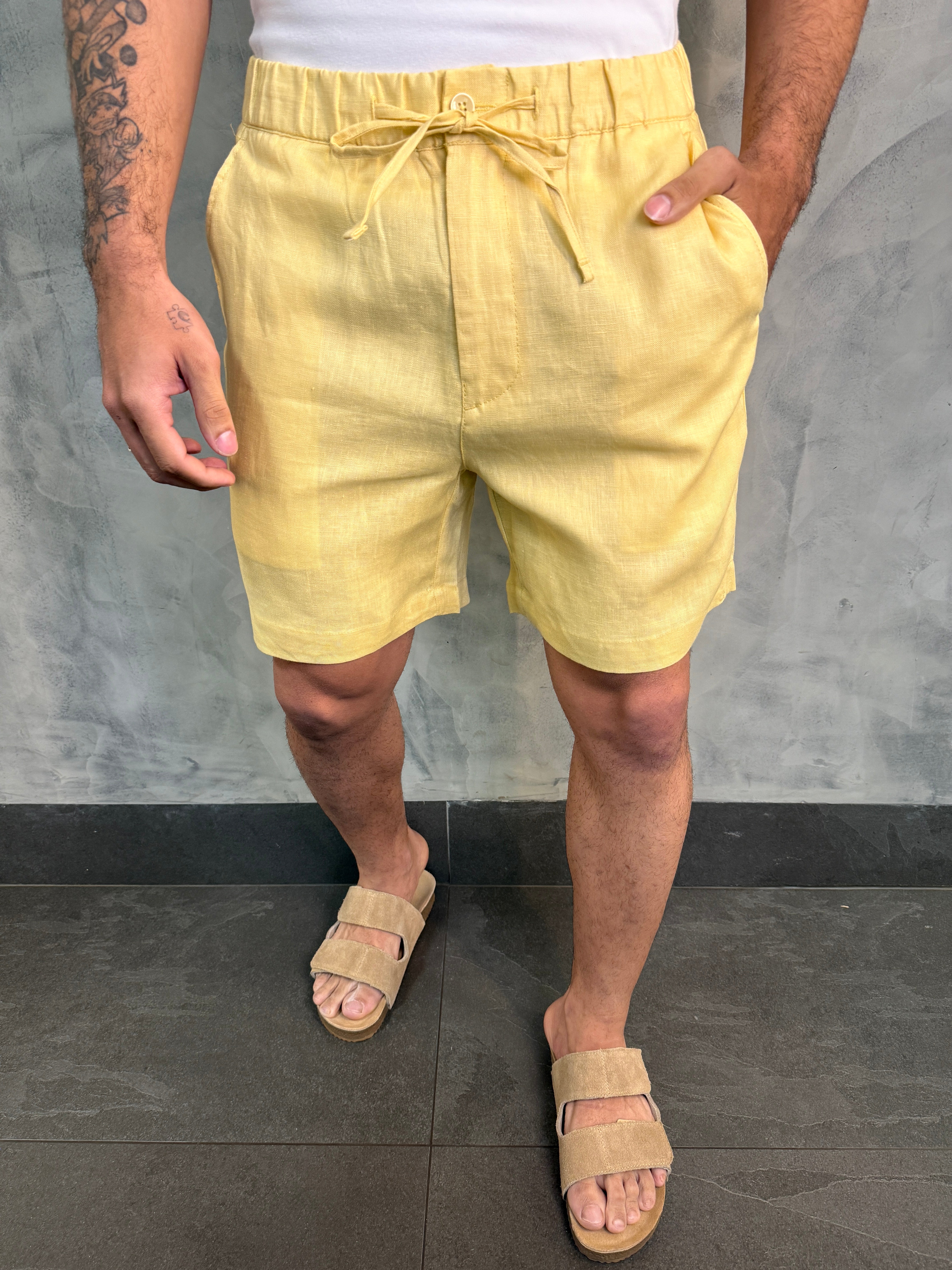 SHORT CASUAL PURO LINHO PONTO H