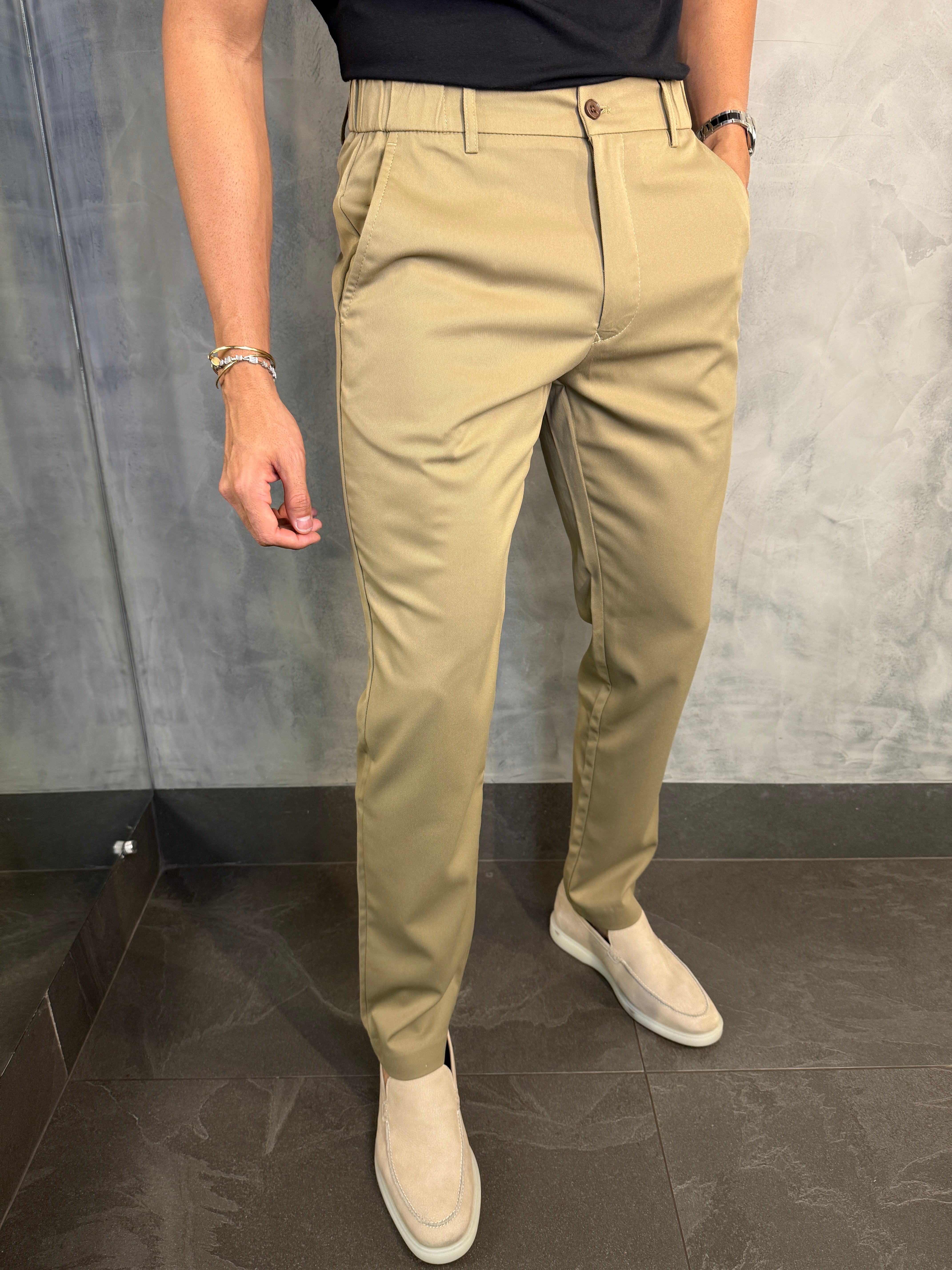 CALÇA ALF. SLIM CÓS ELÁSTICO PONTO H