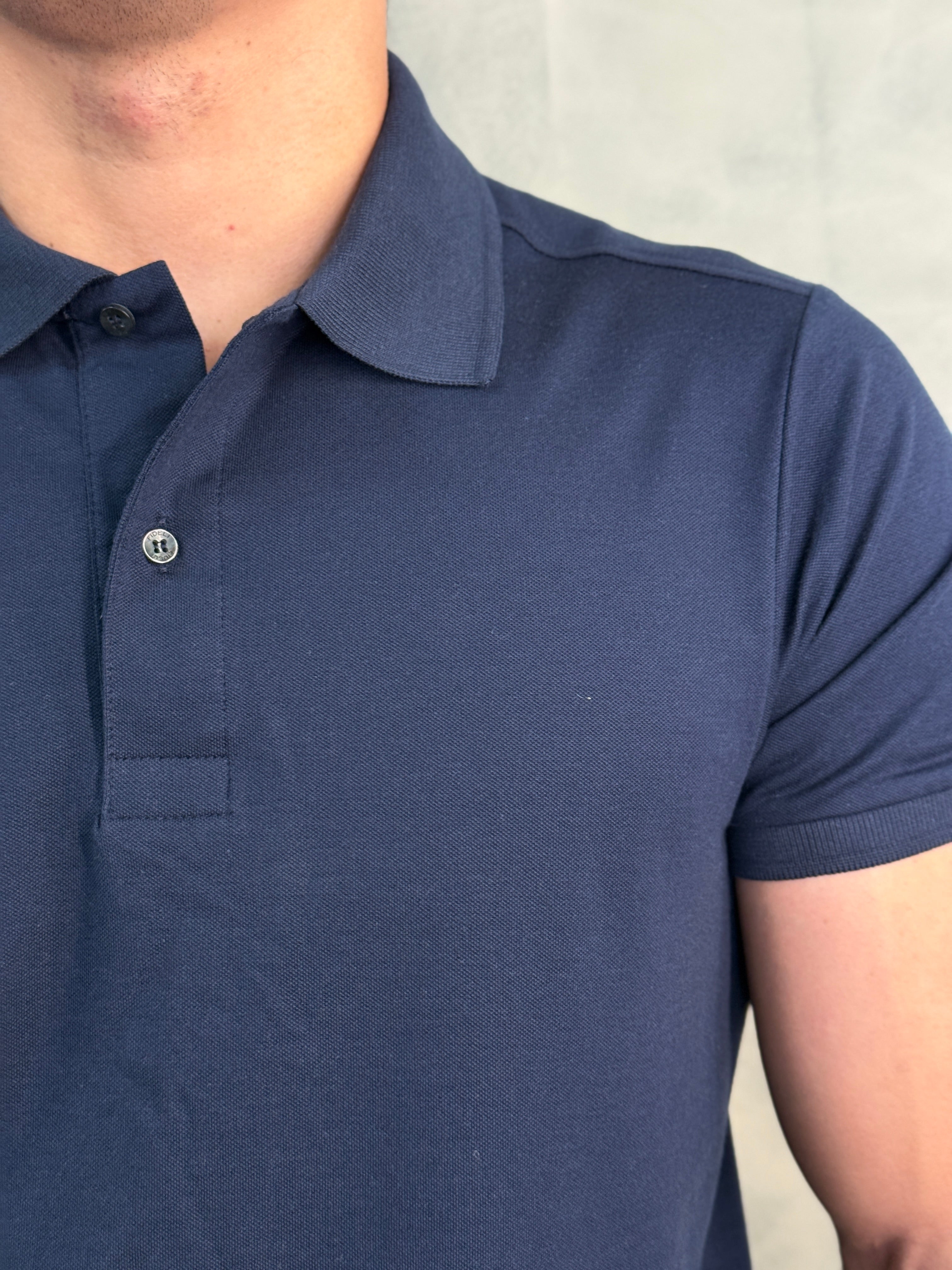 POLO PIMA PIQUET FIDELI AZUL MARINHO