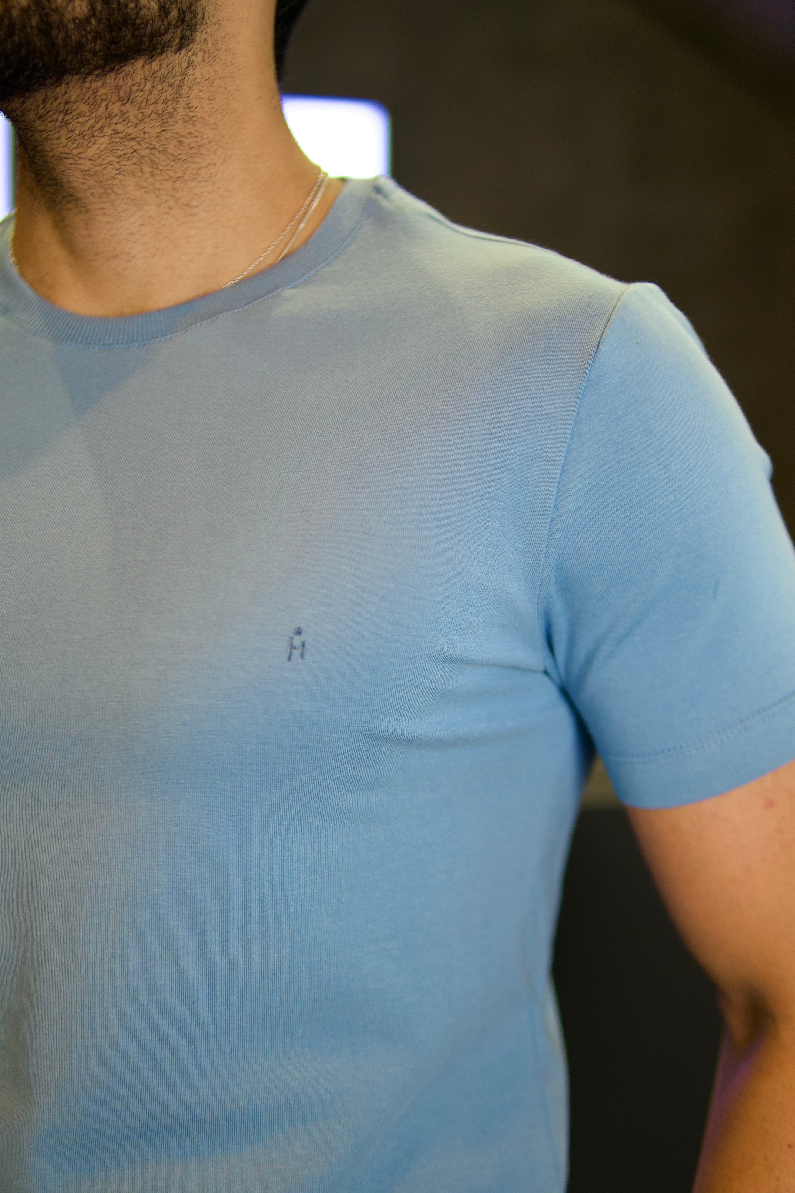 CAMISETA BÁSICA PONTO H AZUL CLARO