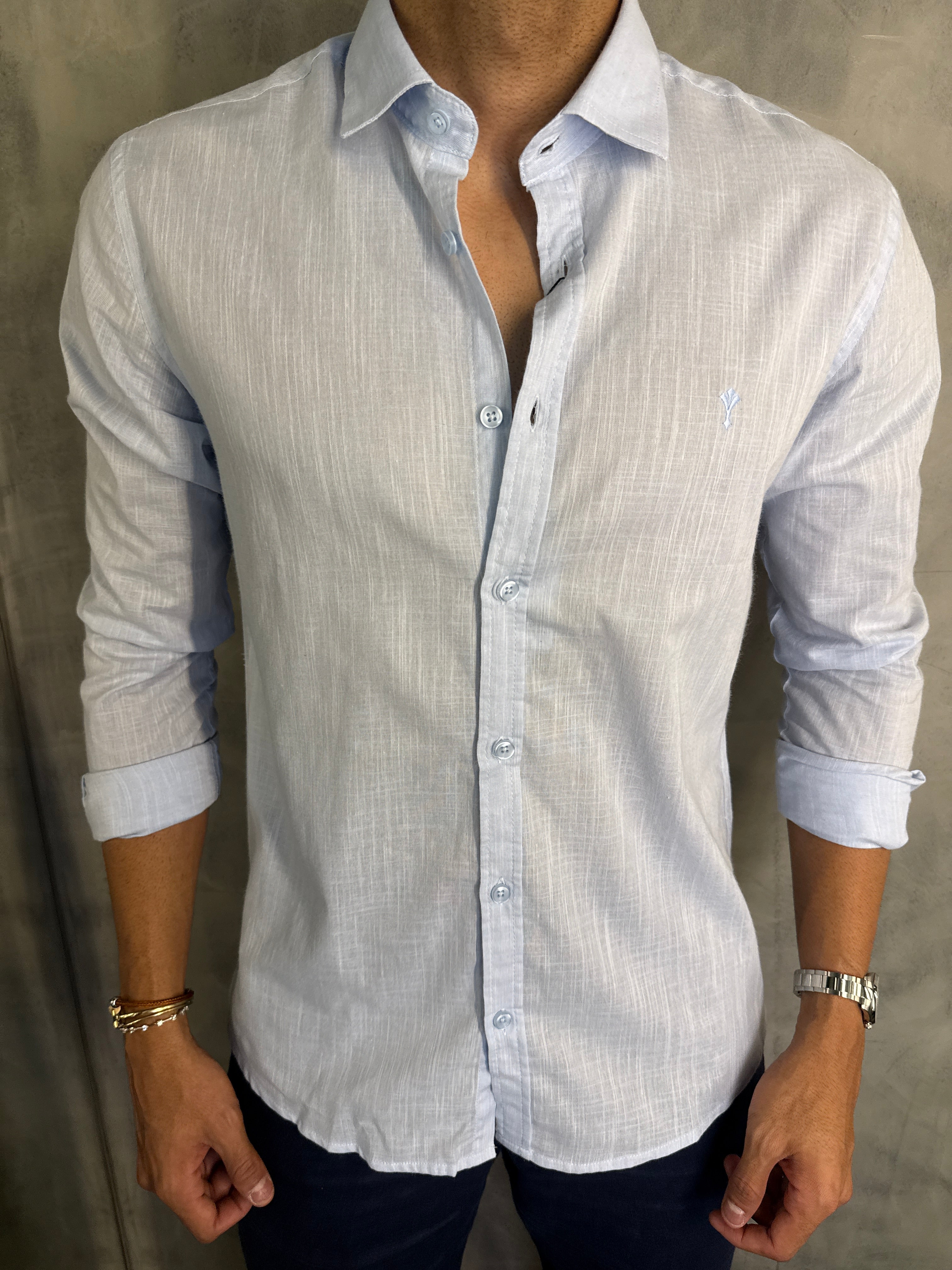 CAMISA M/L FLAME INDICCATTO AZUL BB