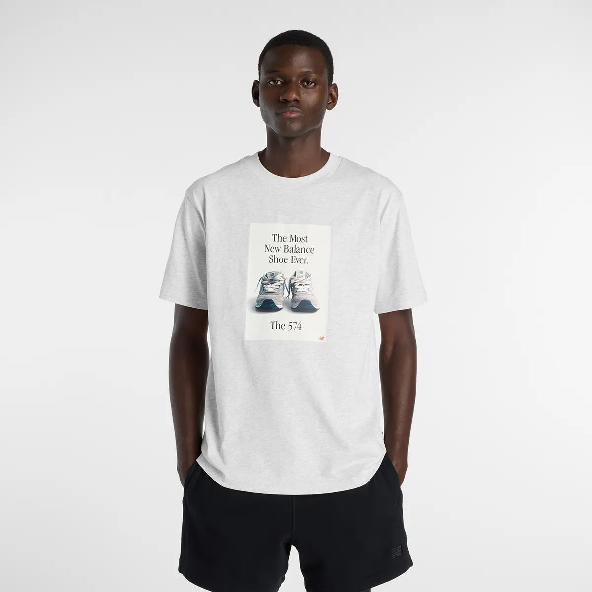 CAMISETA 574 AD NEW BALANCE CINZA CLARO