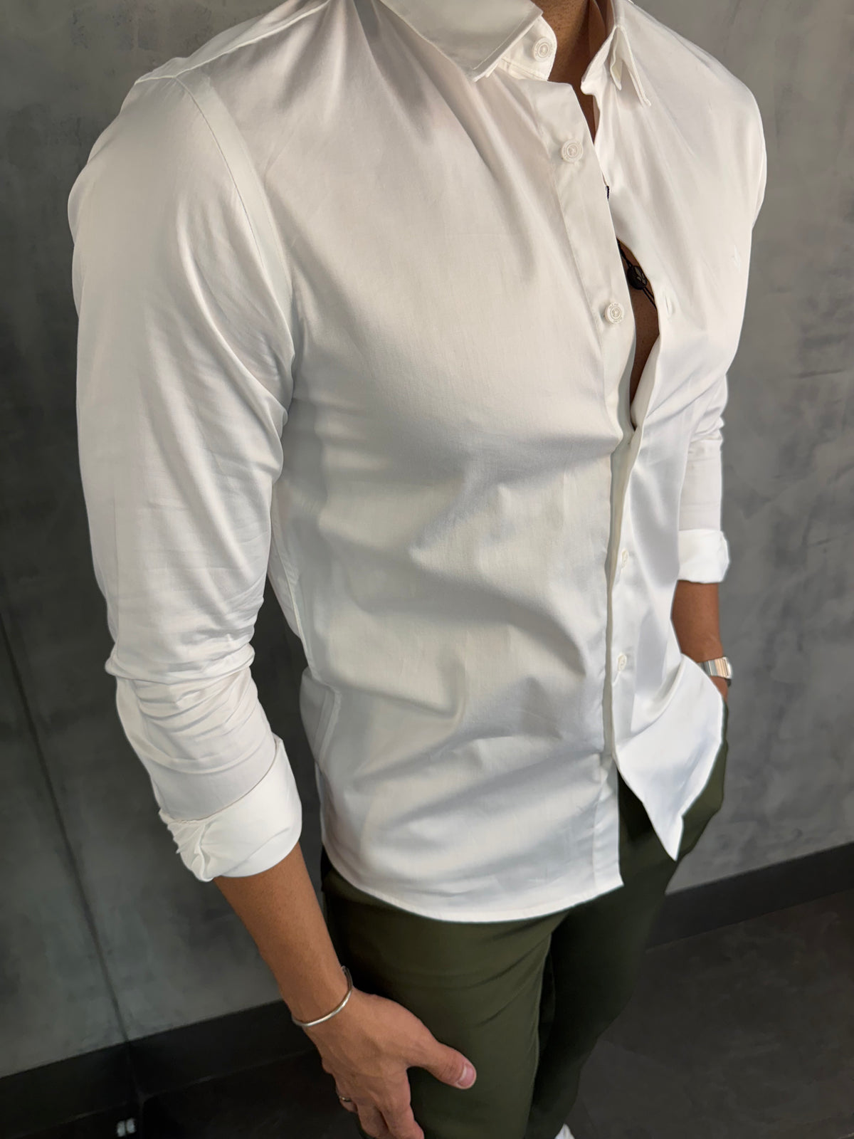 CAMISA ALGODÃO EGÍPCIO SLIM SELECT M/L DLZ BRANCO