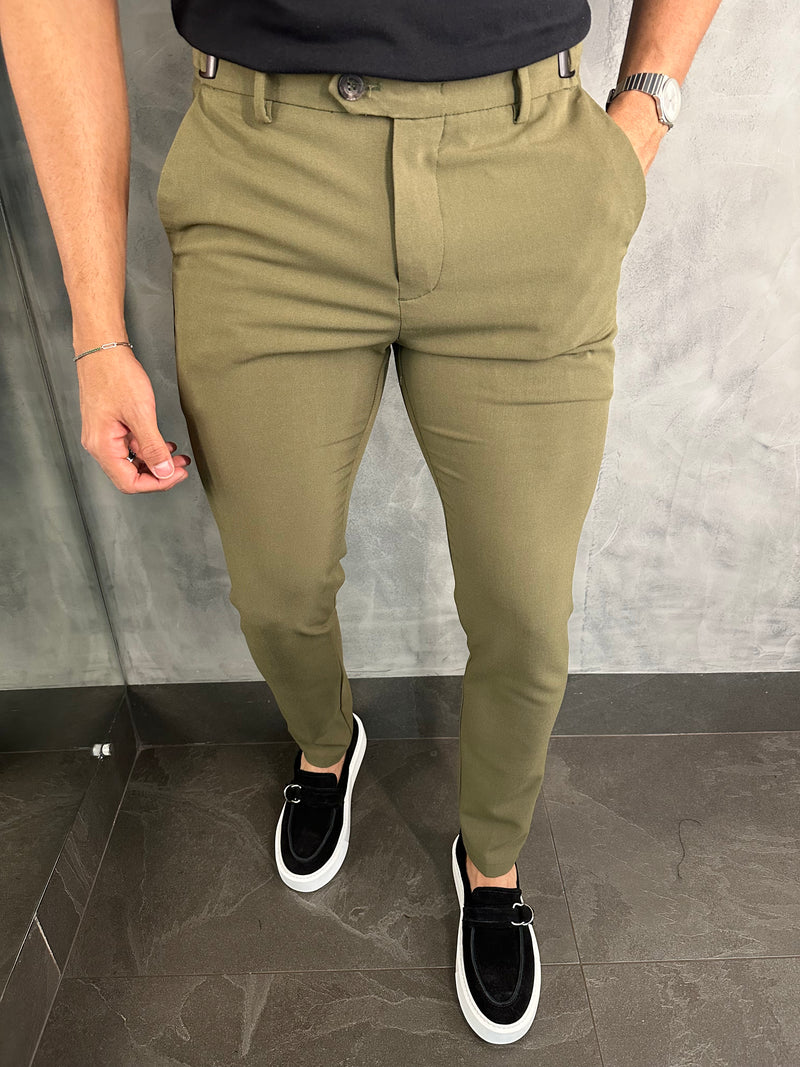 CALÇA ALF ATENAS AJUSTE FIVELA PONTO H VERDE MILITAR