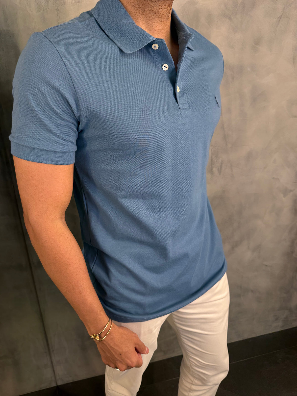 POLO PIQUET CLÁSSICA RSV AZUL JEANS
