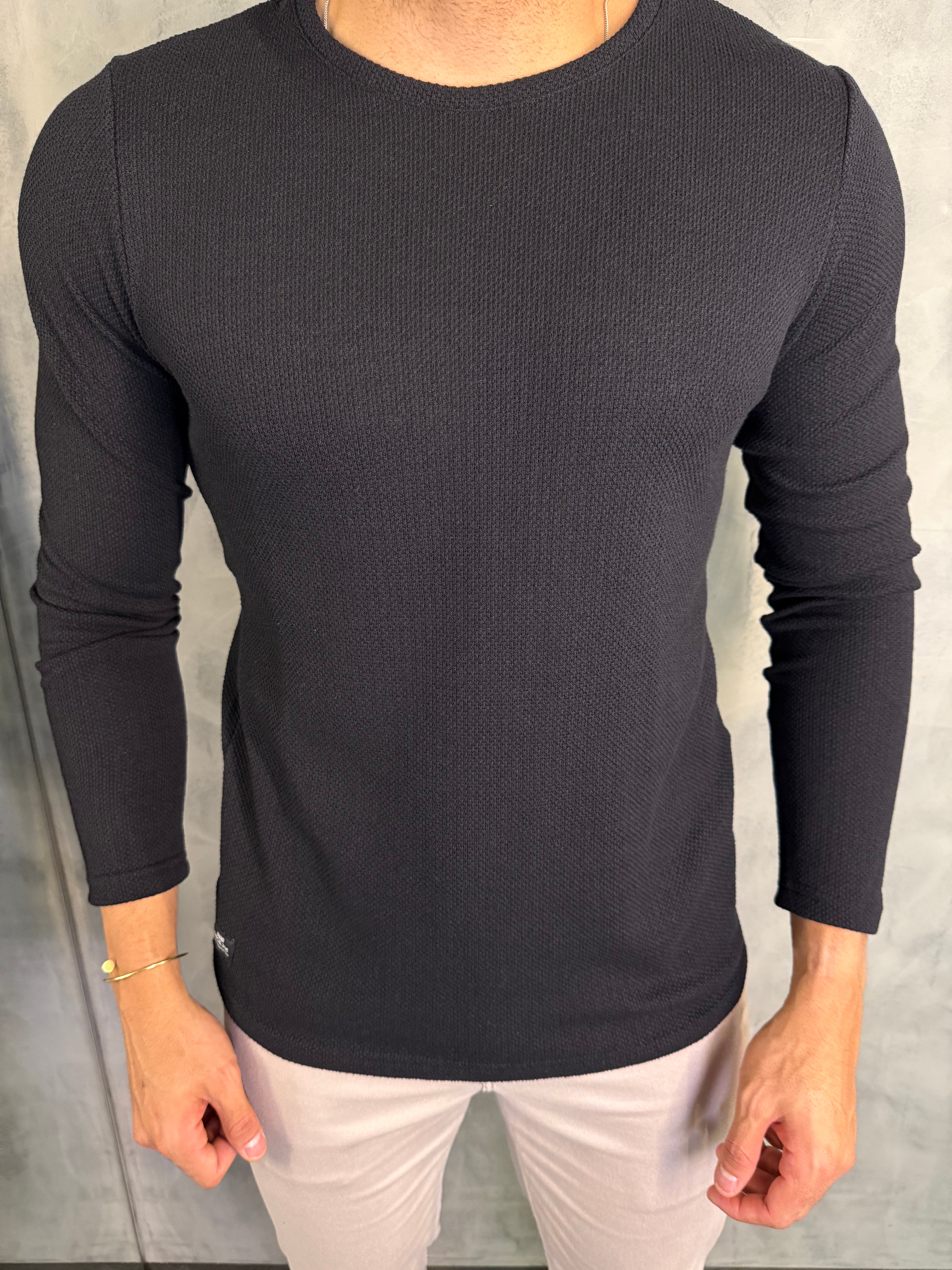 SUETER MALHA TRICOT KINGEJOE PRETO