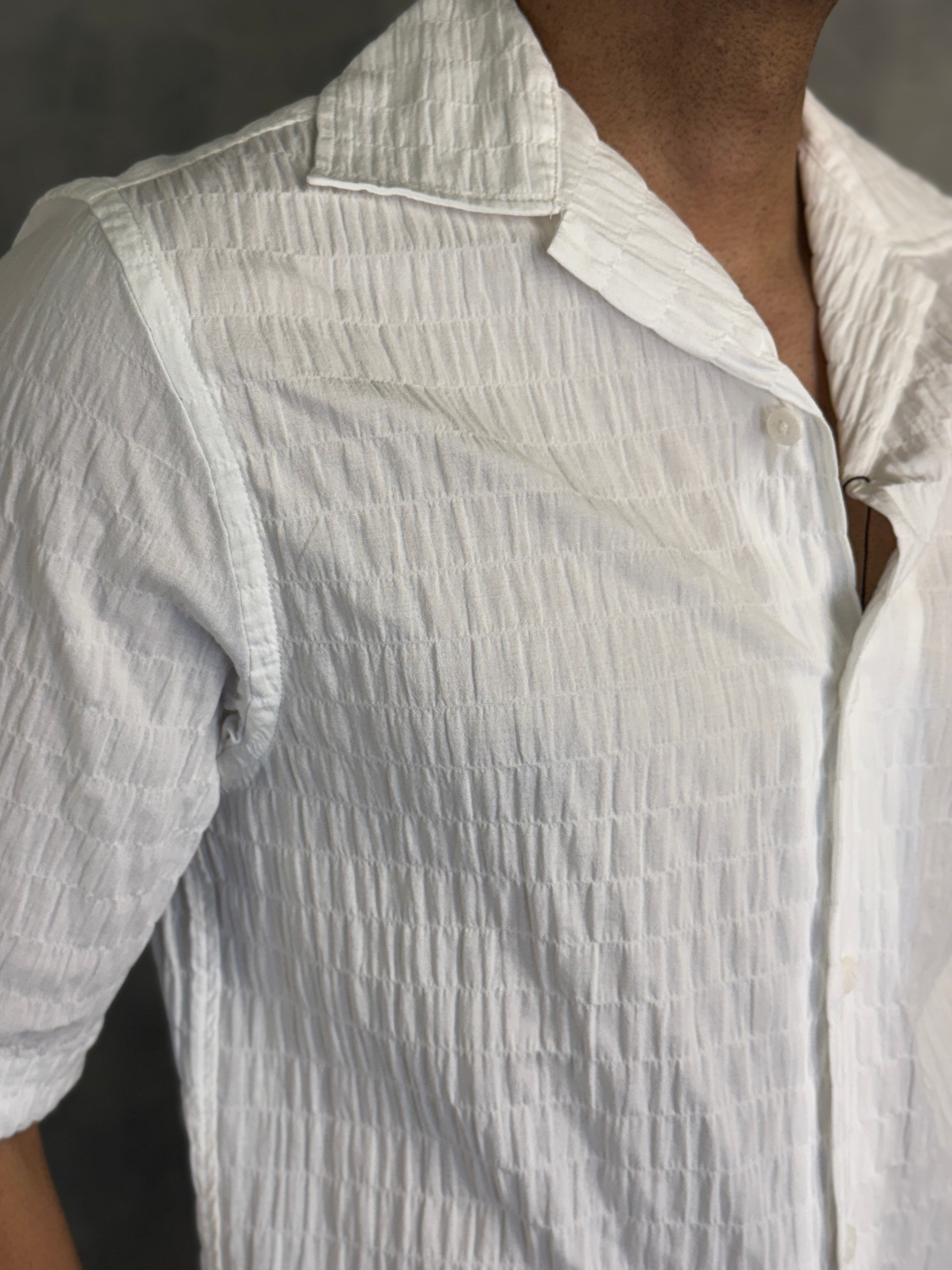 CAMISA M/C TEXTURA PONTO H BRANCO