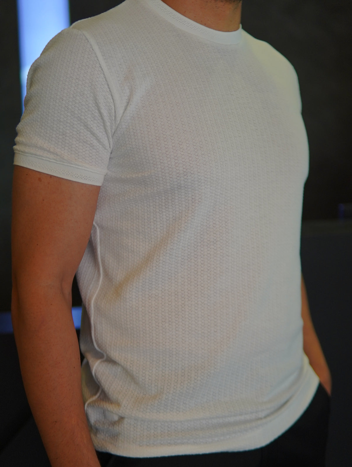 CAMISETA TRICOT SLIM KINGEJOE OFF WHITE