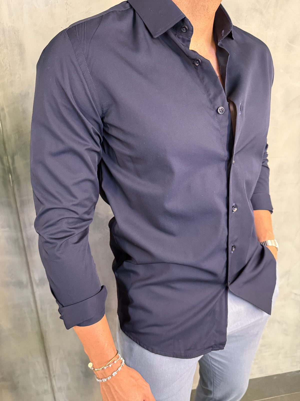 CAMISA M/L FIBRA DE BAMBOO INDICCATTO MARINHO