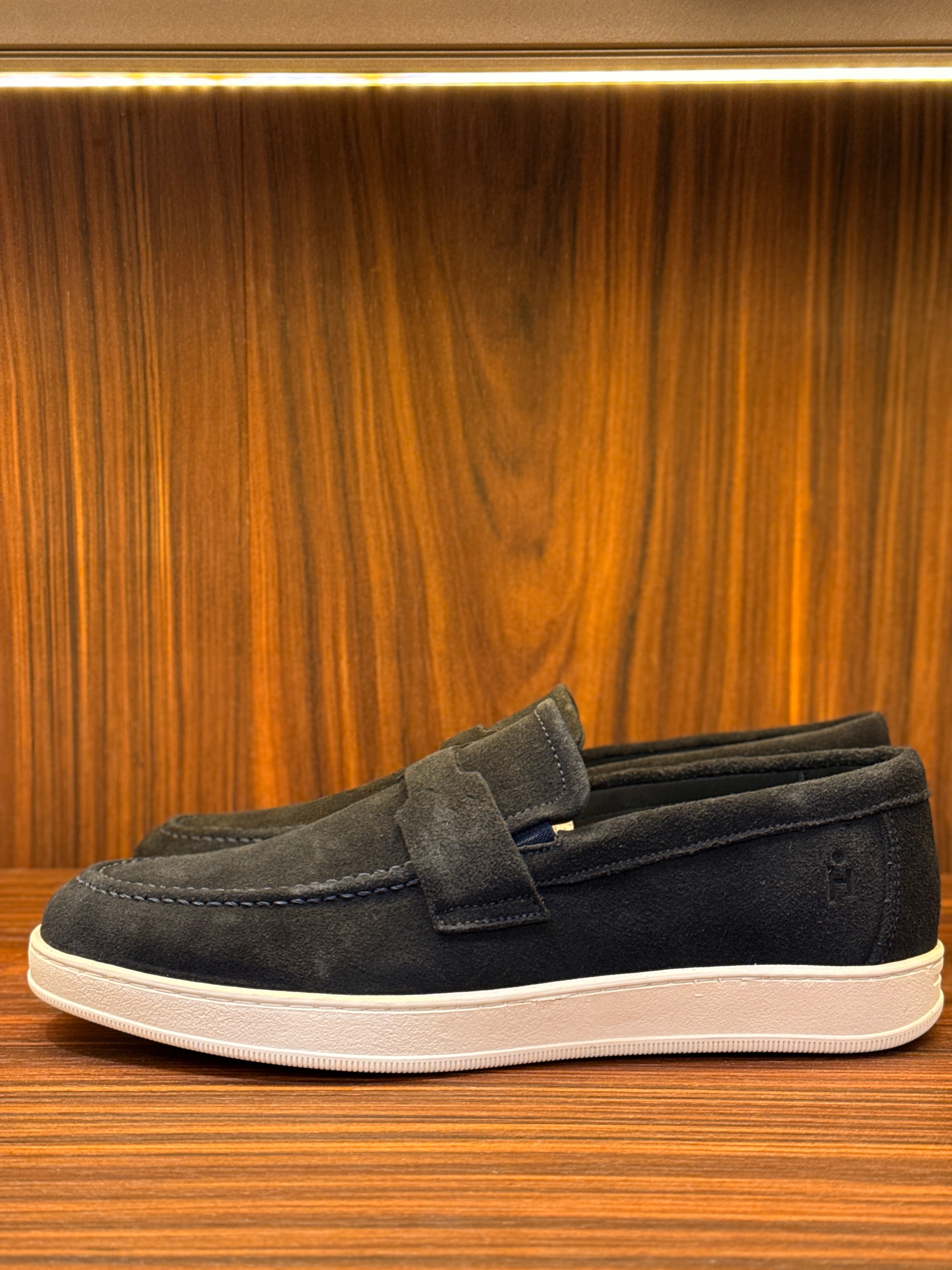 SLIP ON HORUS SUMMER CAMURÇA PONTO H AZUL MARINHO