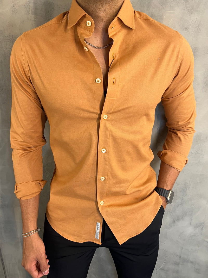 CAMISA M/L OXING OCRE