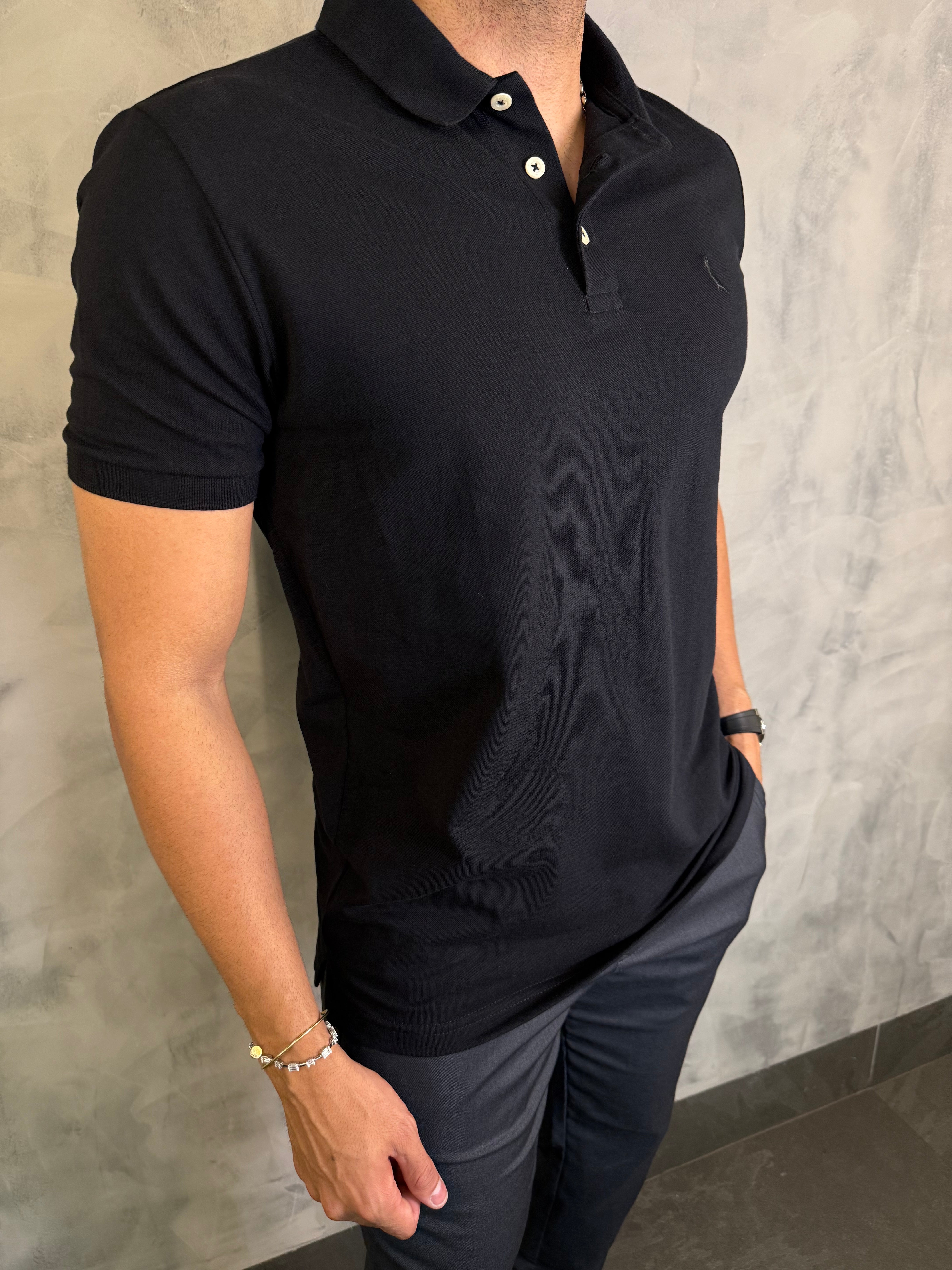 POLO PIQUET CLÁSSICA RSV PRETO
