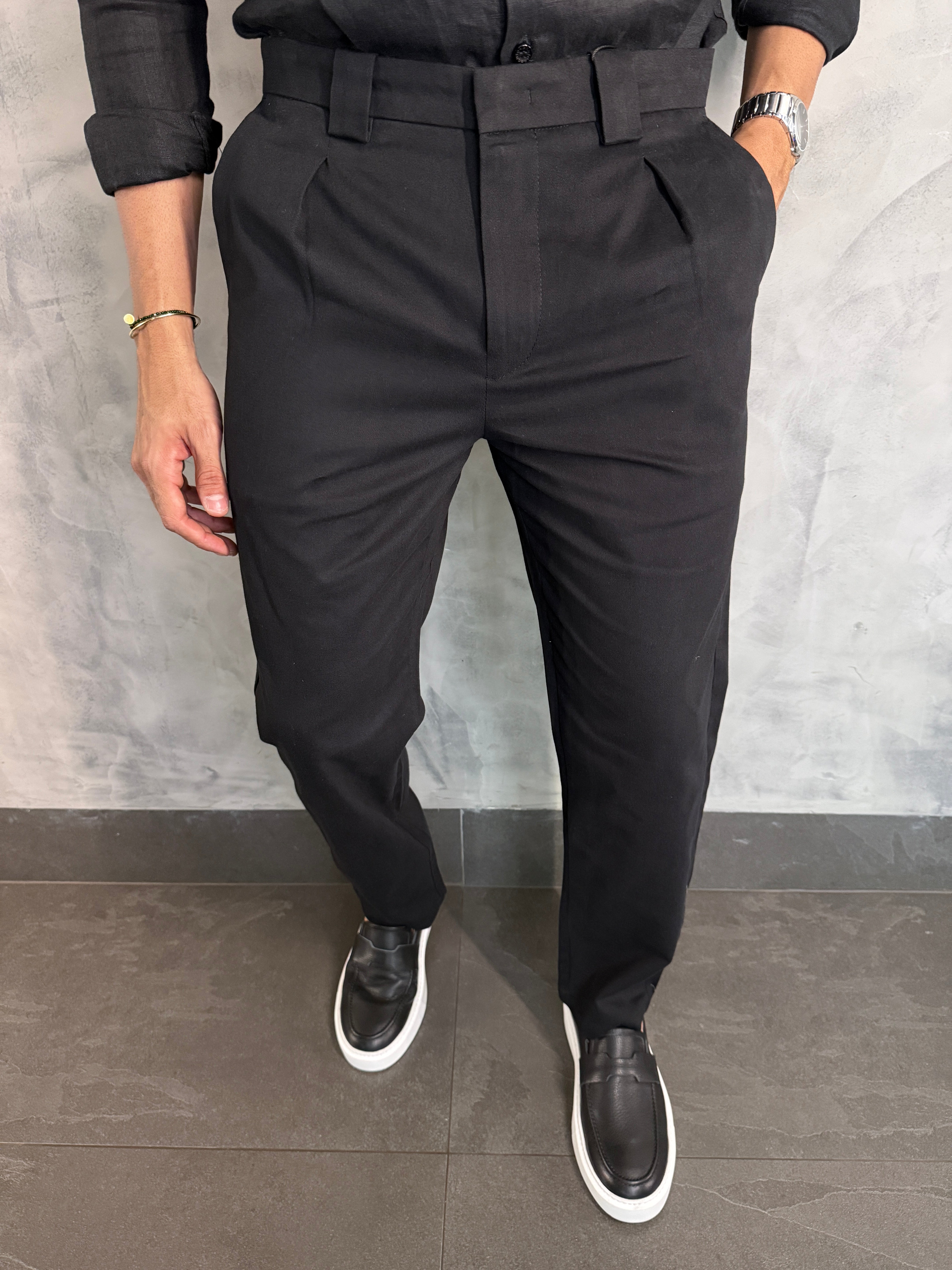 CALÇA ALF. CHICAGO RETA PONTO H PRETO