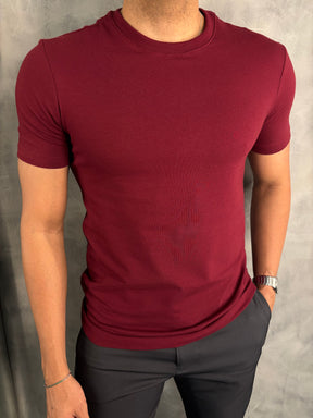 CAMISETA SLIM FIT PONTO H MARSALA