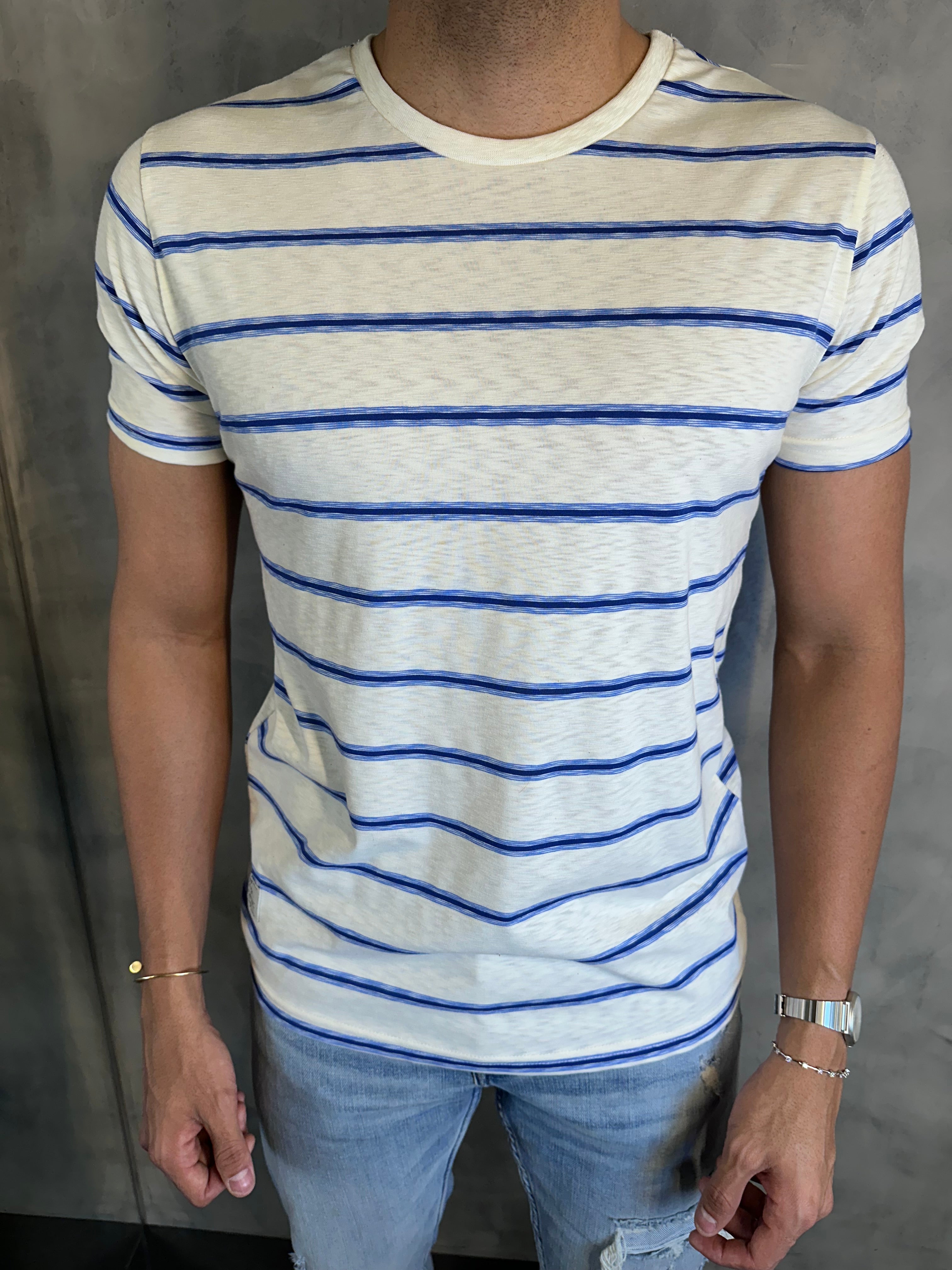 CAMISETA LISTRADA KINGEJOE AZUL