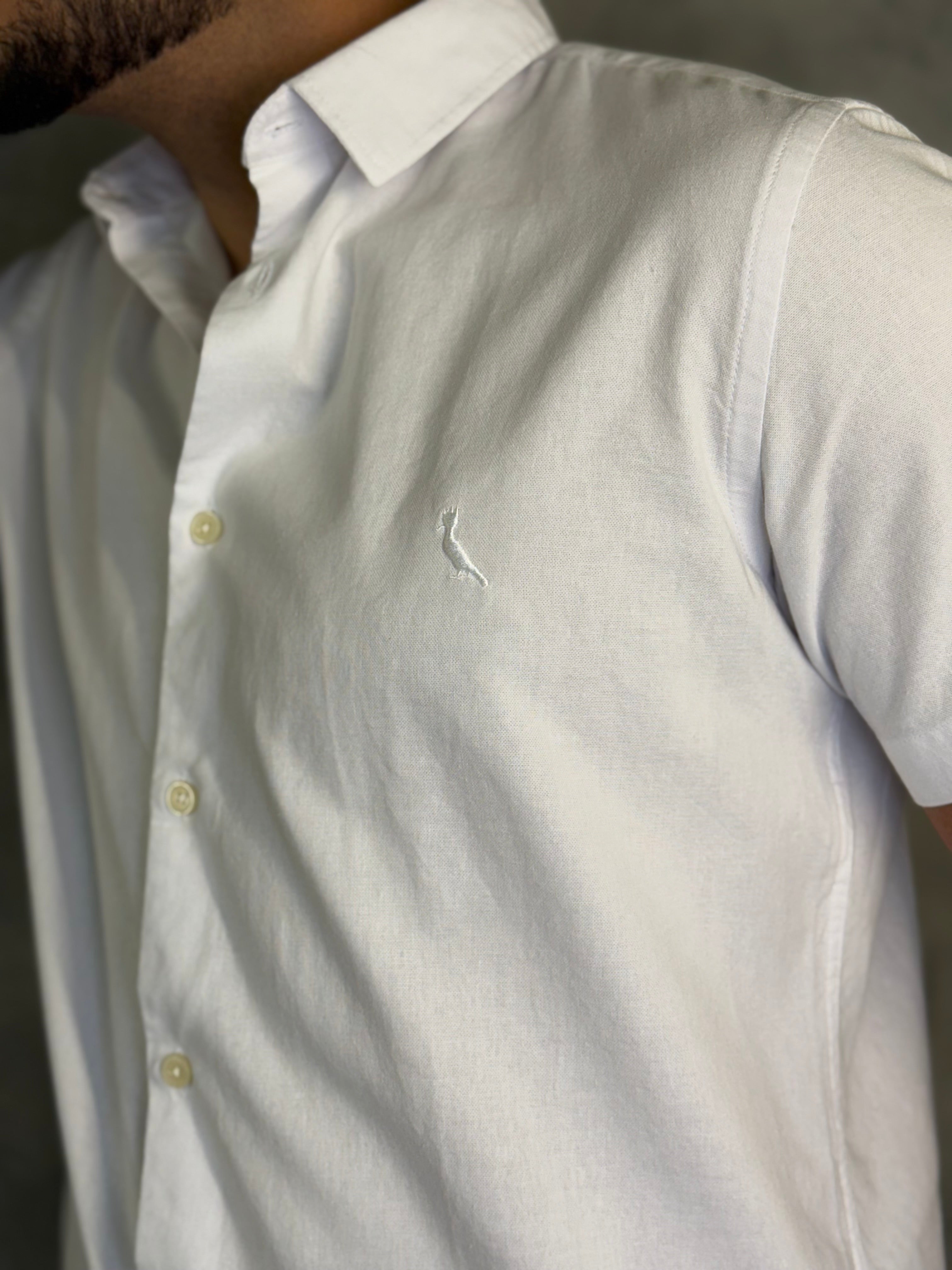 CAMISA M/C OXFORD COLOR RSV BRANCO