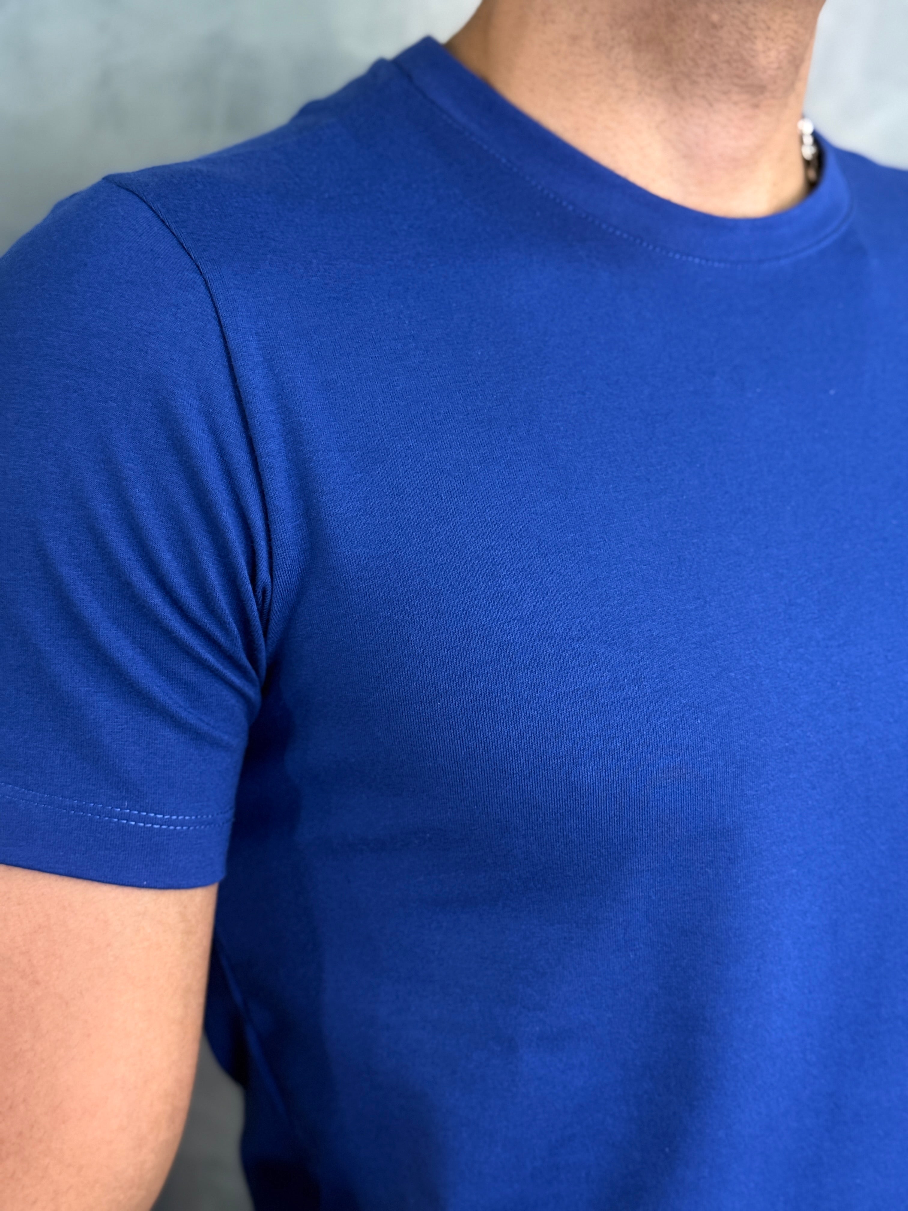 CAMISETA SLIM FIT PONTO H AZUL ROYAL