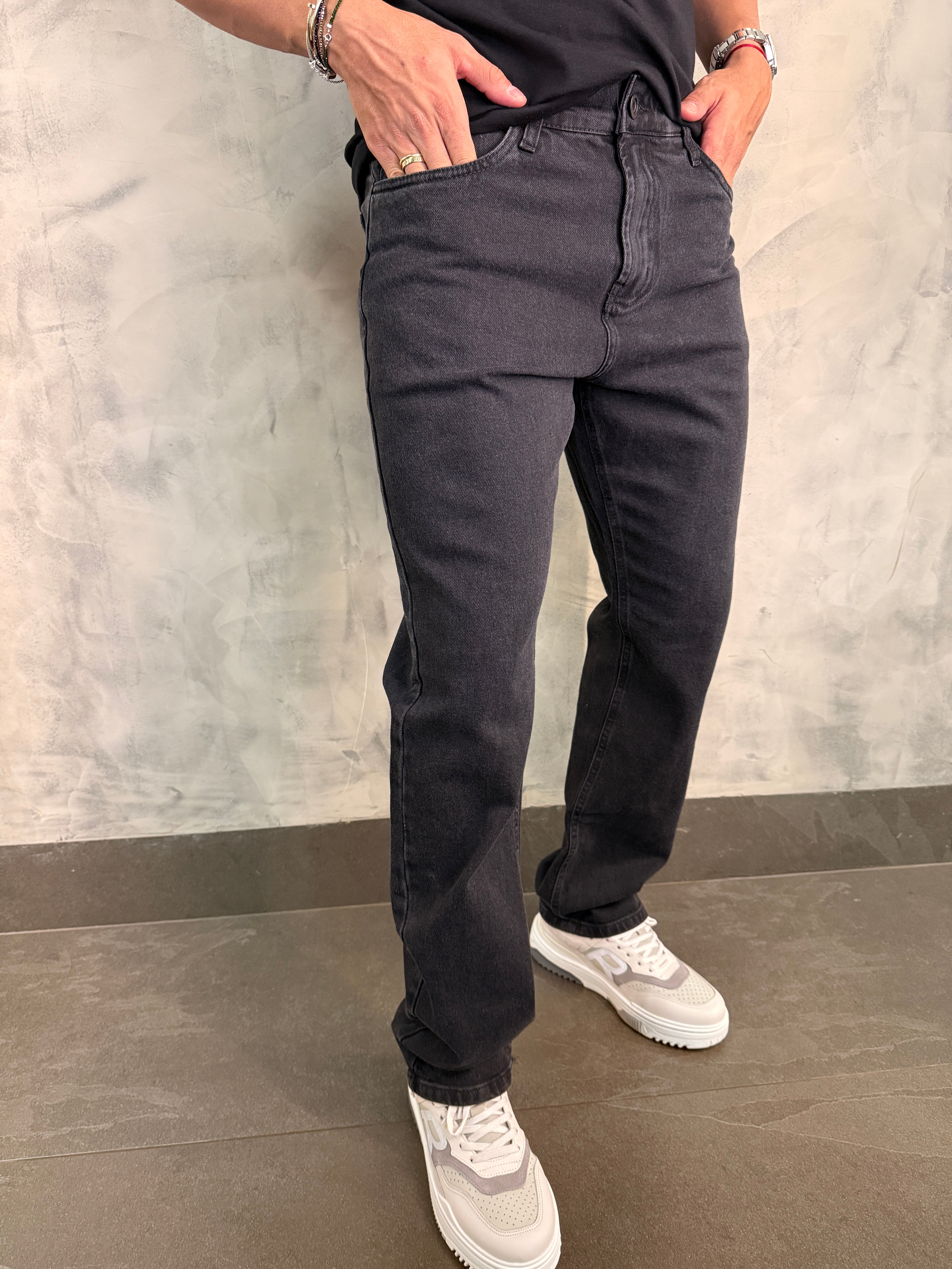 CALÇA JEANS PREMIUM FLEXBLACK DENIM REGULAR KINGEJOE BLACK