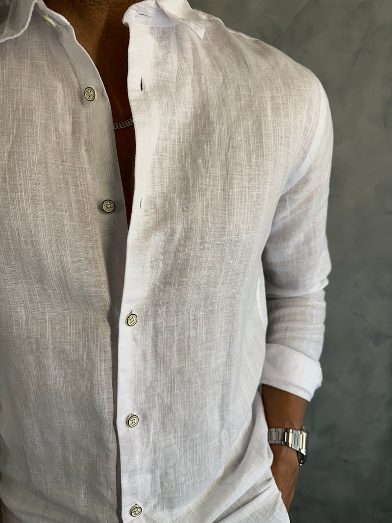 CAMISA M/L LINHO CONTINUA SIMPLES RESERVA BRANCO