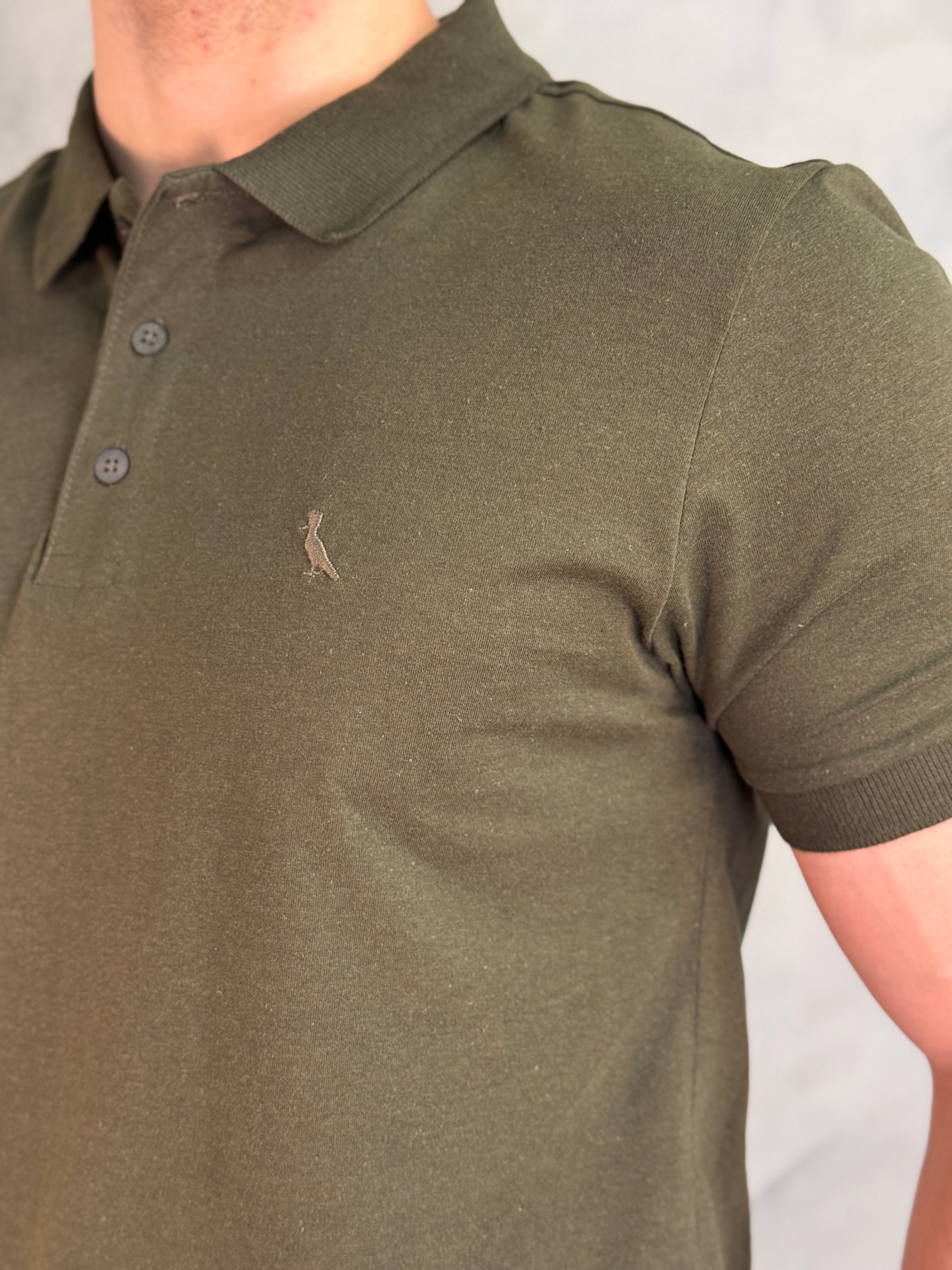 POLO SLIM MESCLA COLOR RESERVA VERDE MUSGO