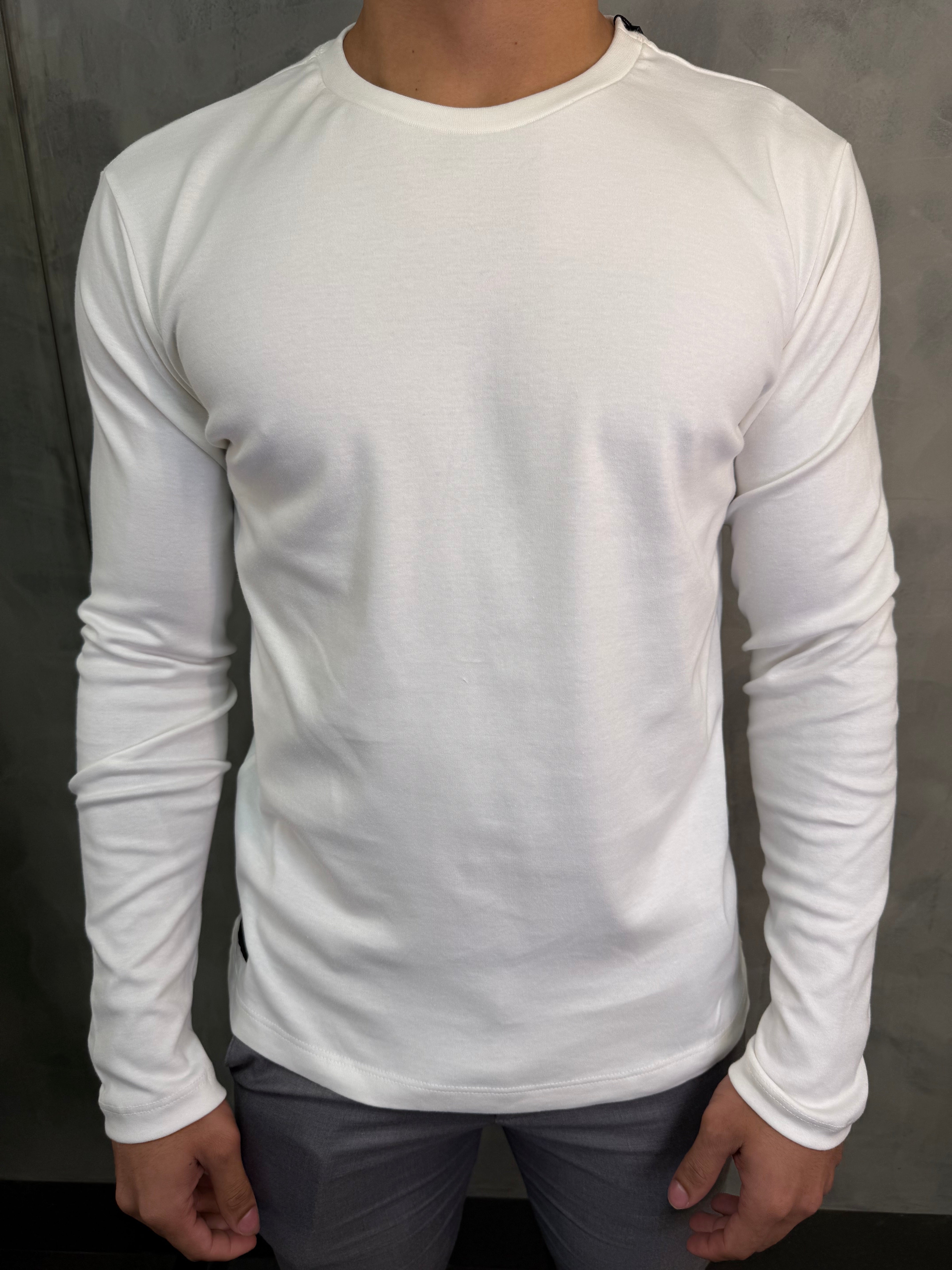 CAMISETA M/L FIO EGÍPCIO KINGEJOE OFF WHITE