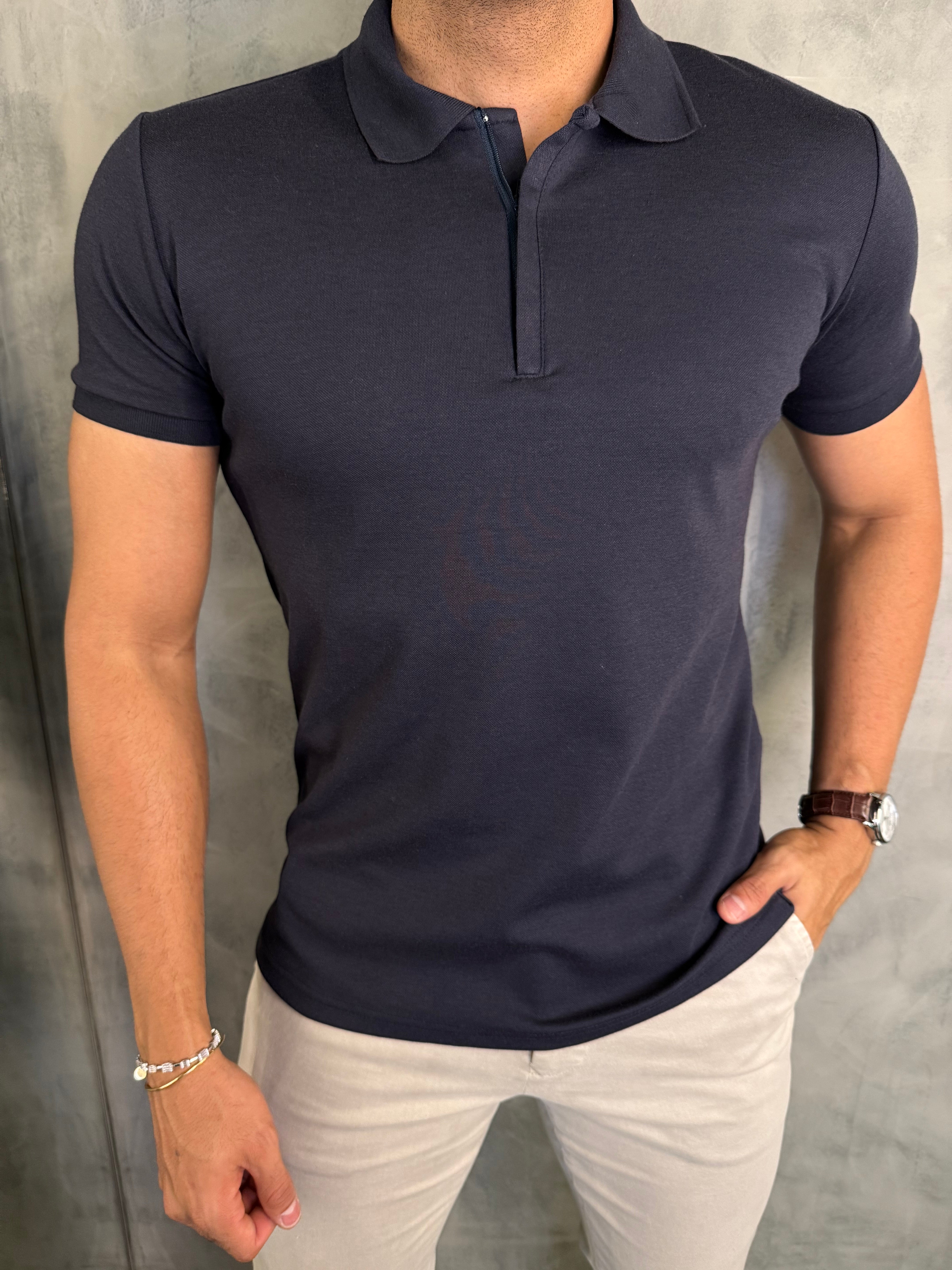 POLO PIQUET PREMIUM ZIPER KINGEJOE MARINHO