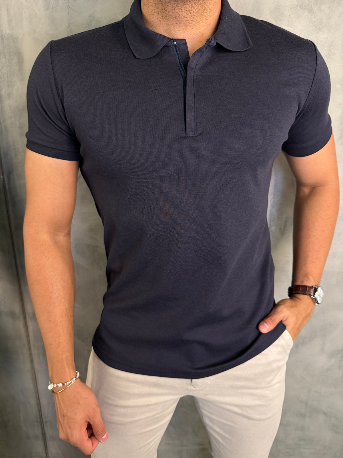 POLO PIQUET PREMIUM ZIPER KINGEJOE MARINHO