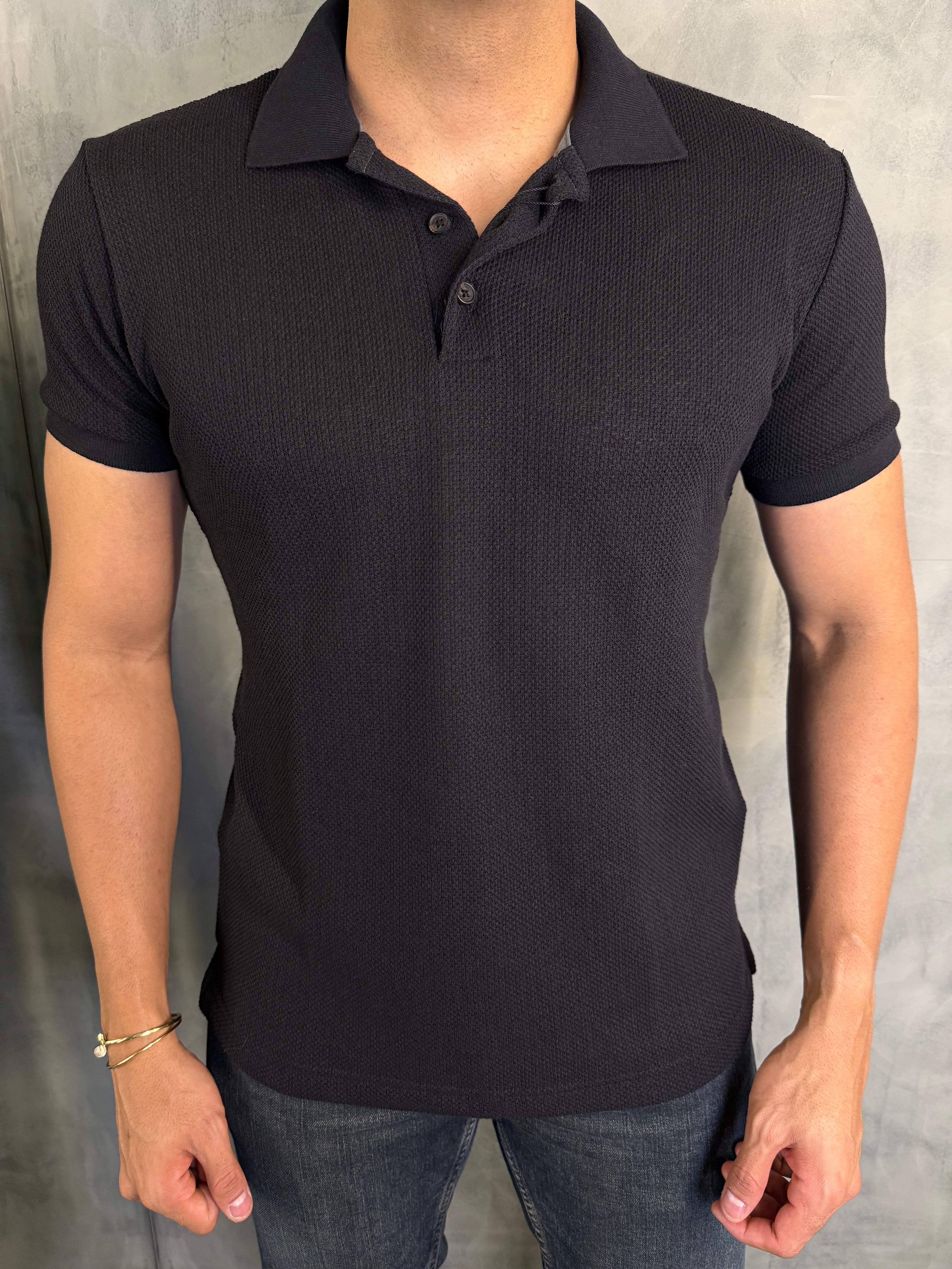 POLO MALHA TRICOT KINGEJOE PRETO