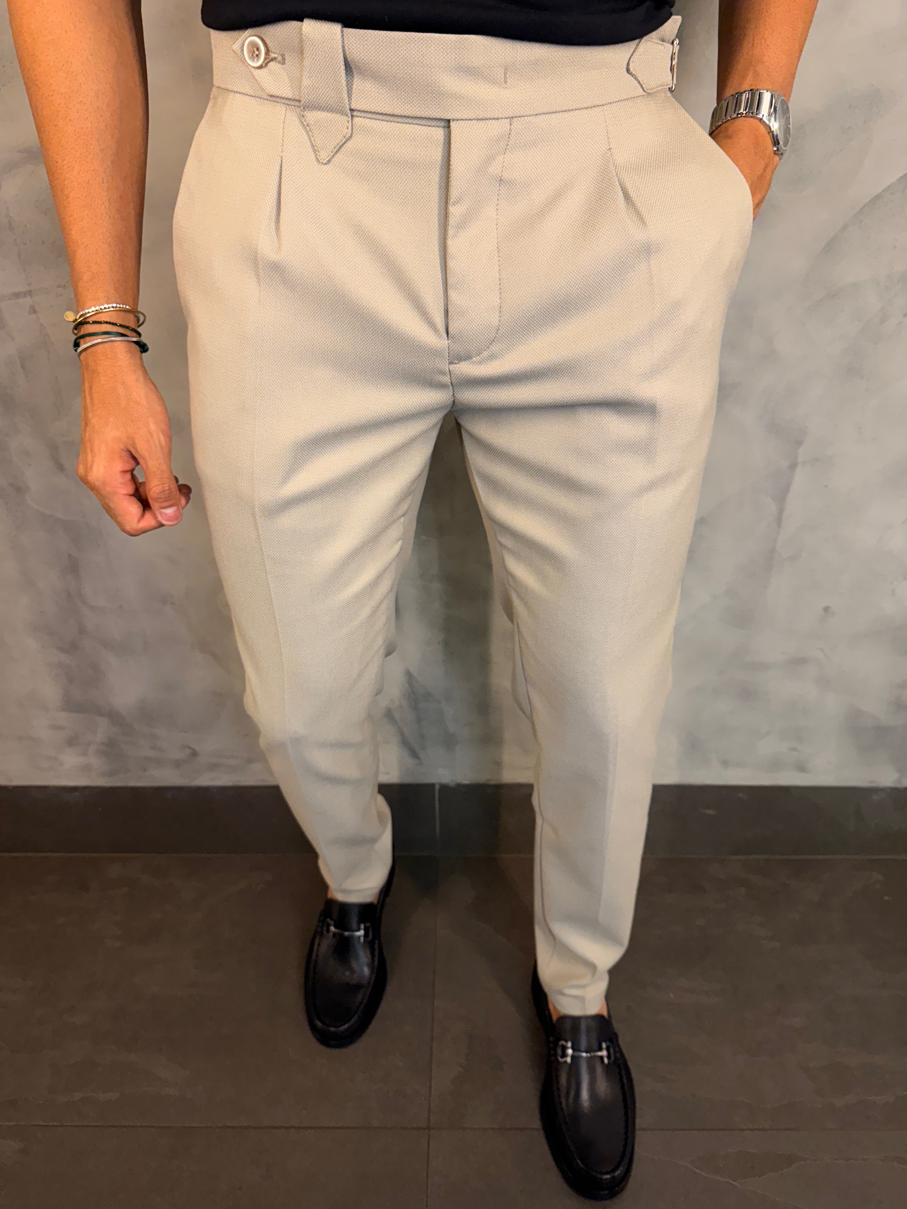CALÇA ALF. GURKHA VENETO SUPER SLIM PONTO H KHAKI