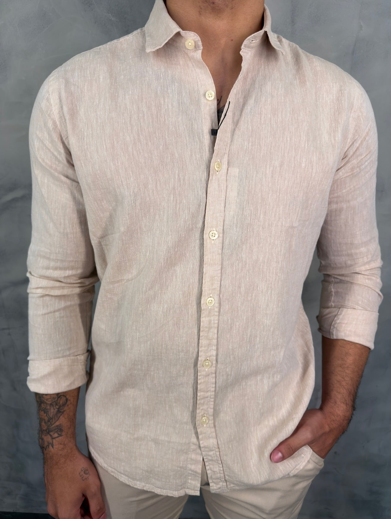 CAMISA M/L TIM MAIA PONTO H NATURAL