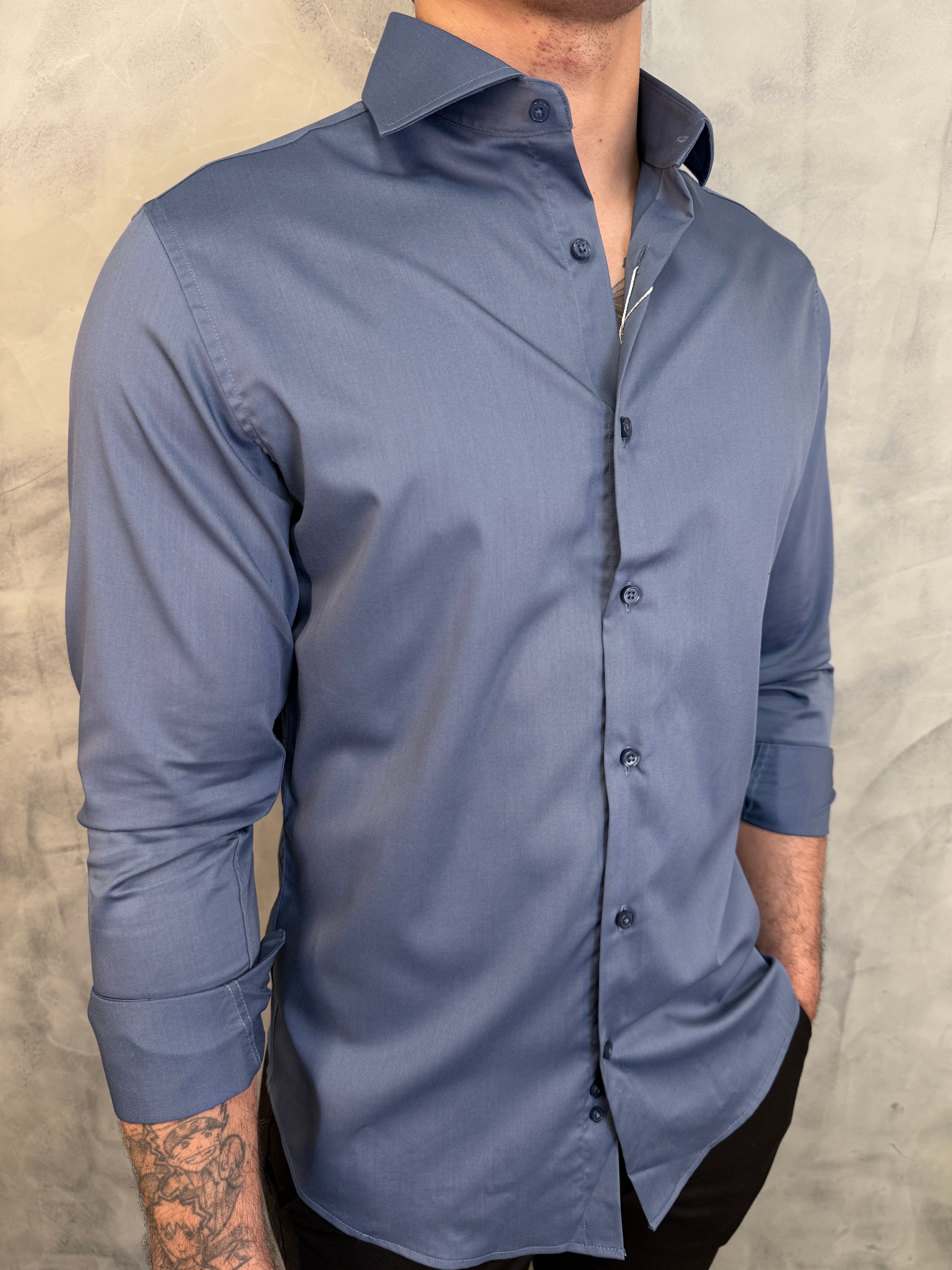 CAMISA M/L BAMBU ZAFFERANO AZUL JEANS