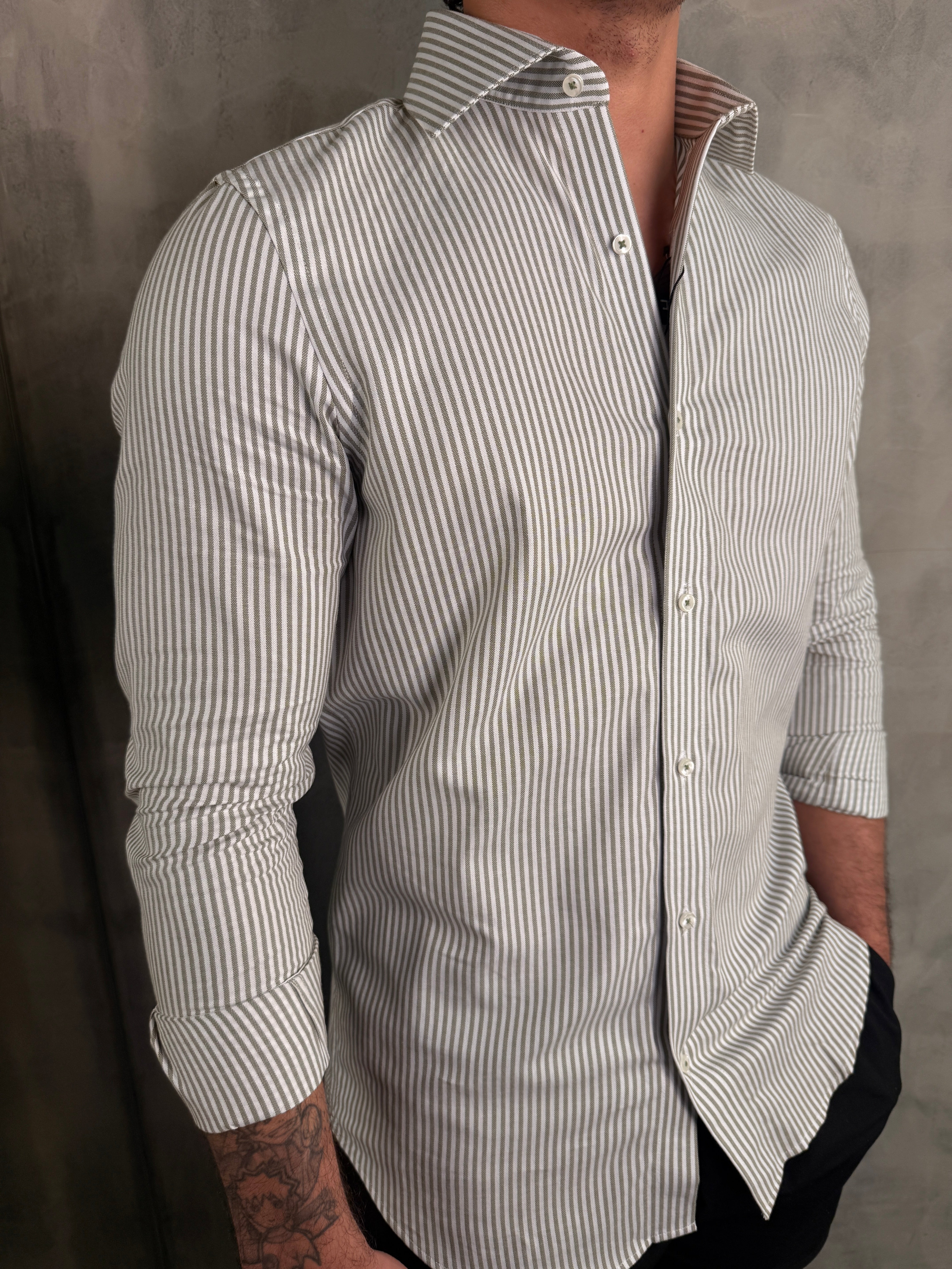 CAMISA M/L OXFORD LISTRAS ARMIATHO MUSGO