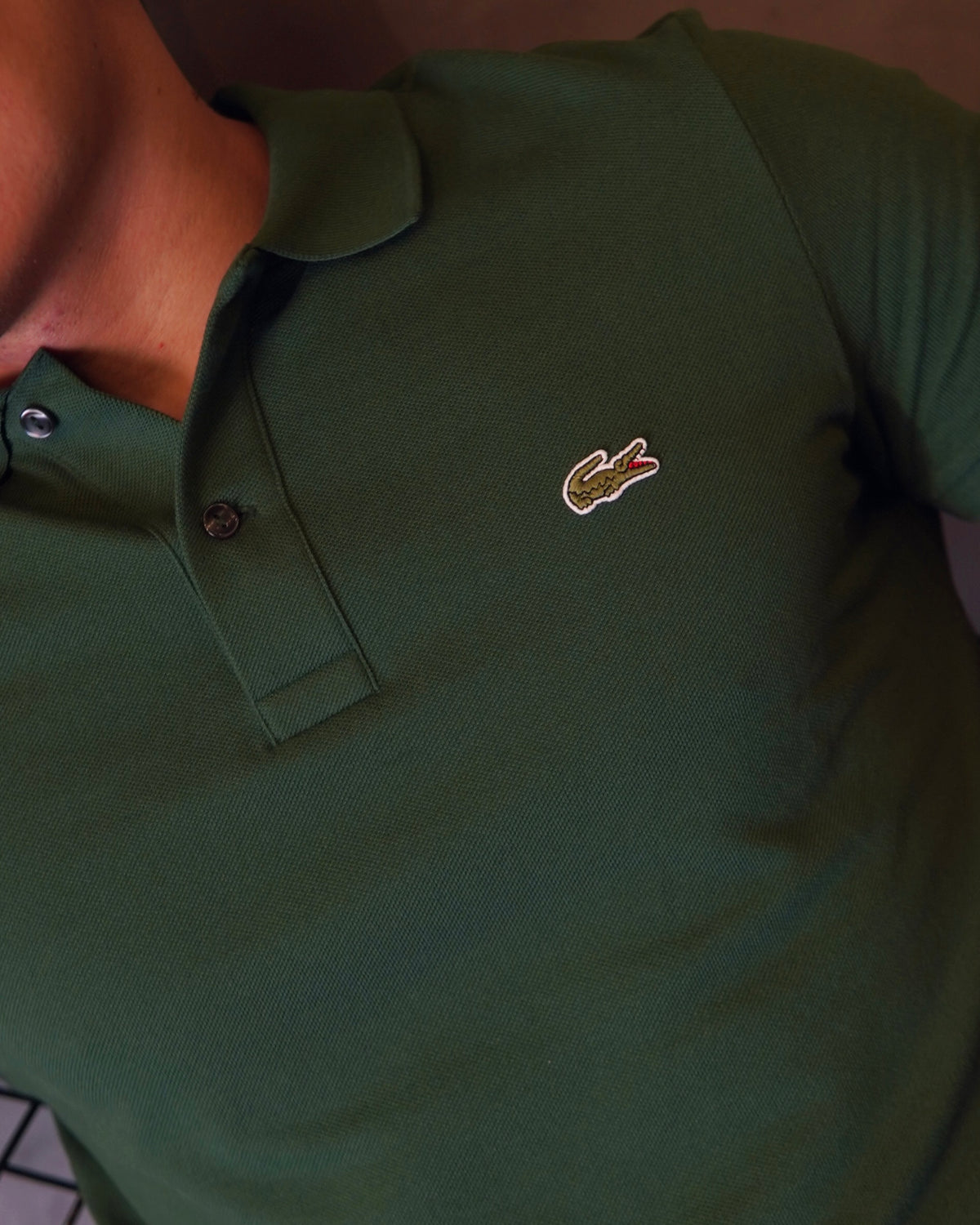 POLO SLIM FIT EM PIQUÉ LACOSTE VERDE