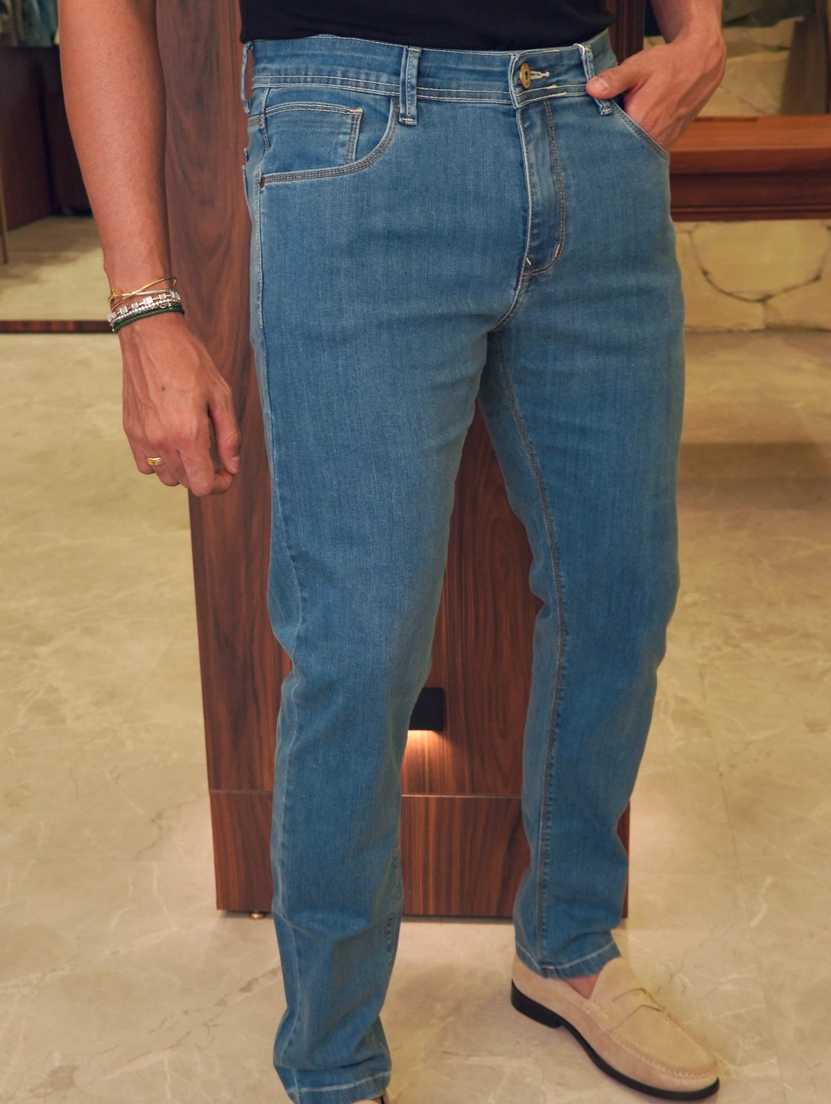CALÇA JEANS SLIM JQR JEANS CLARO