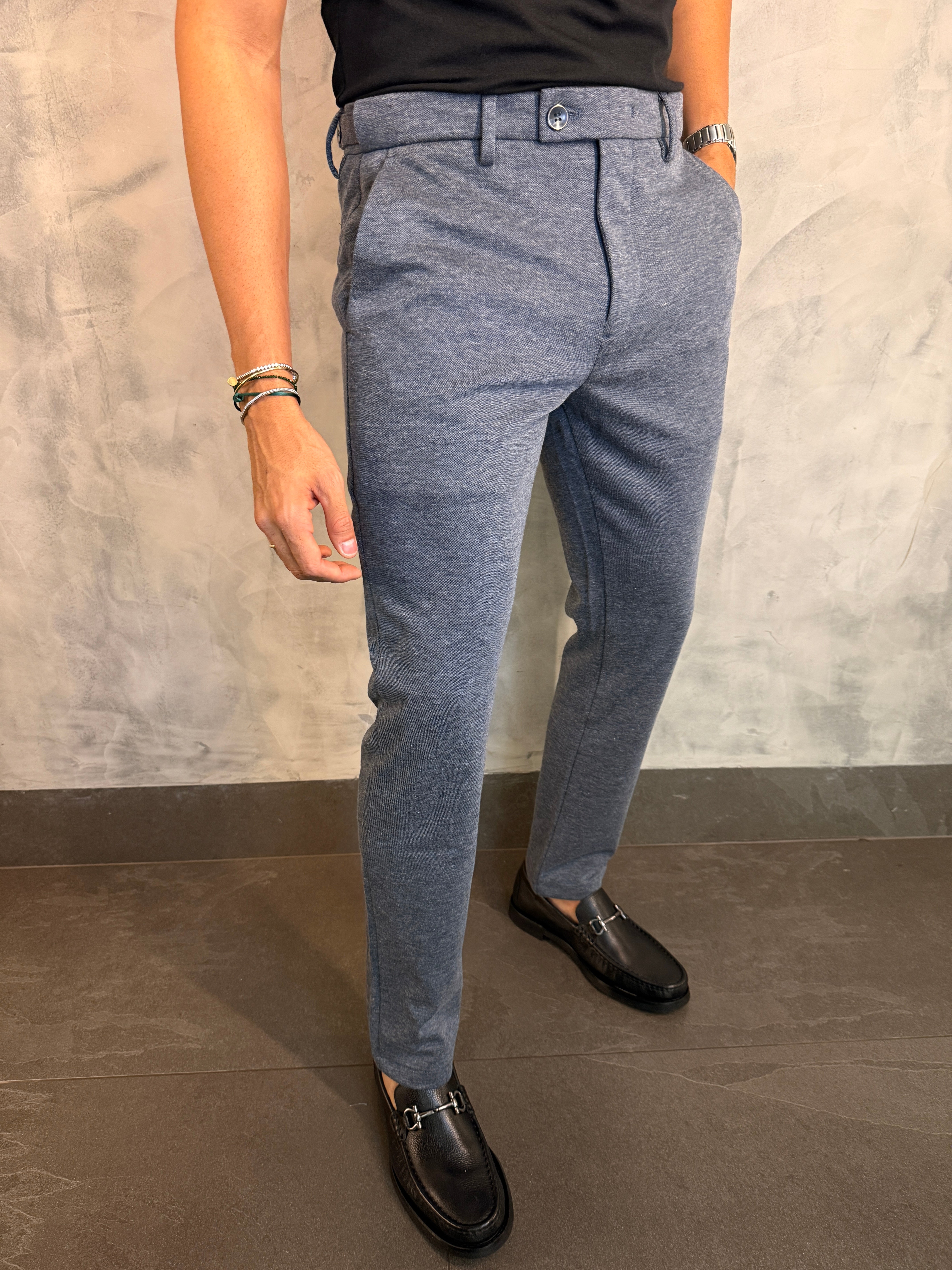 CALÇA ALF. TURIM PONTO H MARINHO