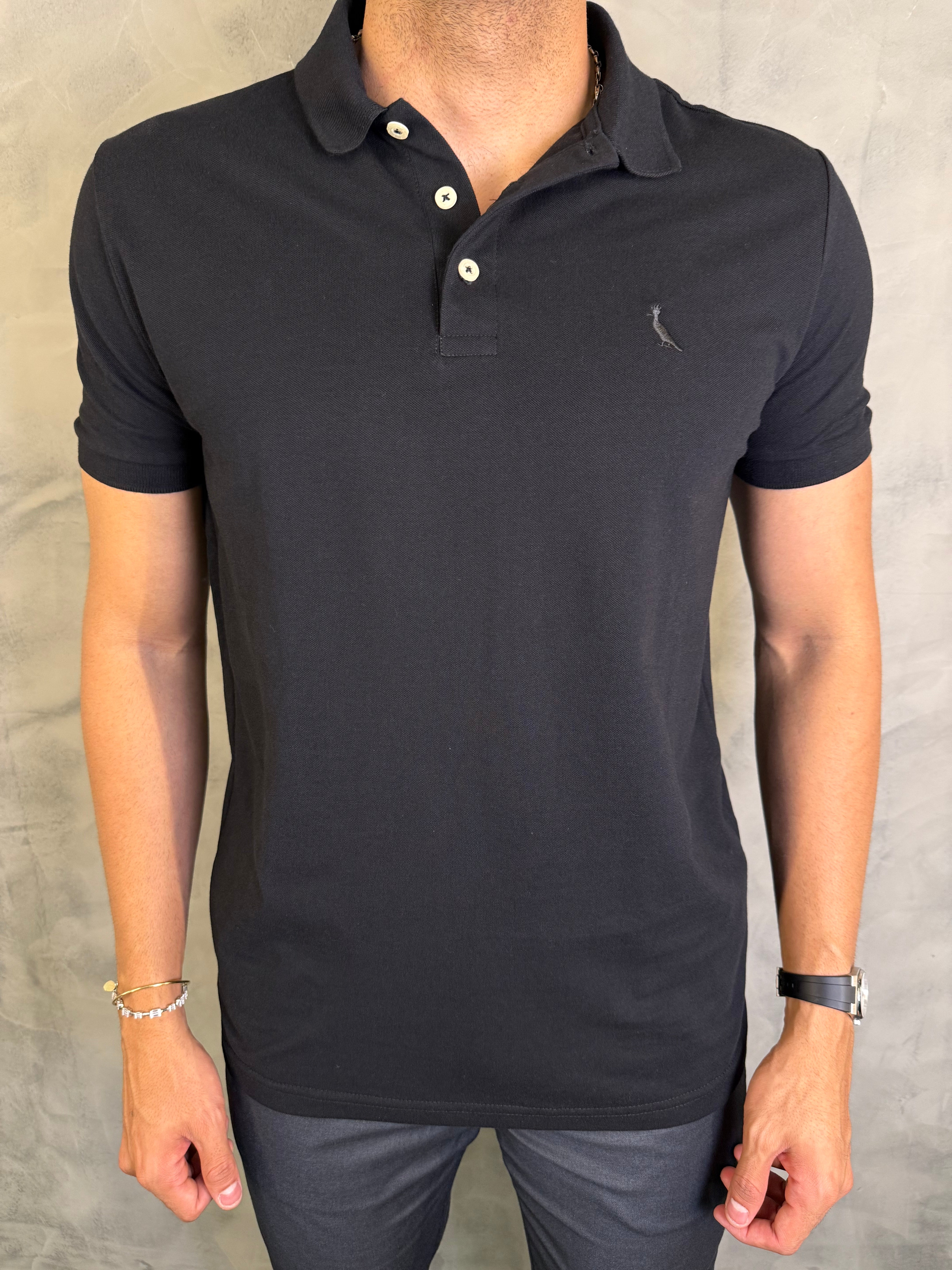 POLO PIQUET CLÁSSICA RSV PRETO