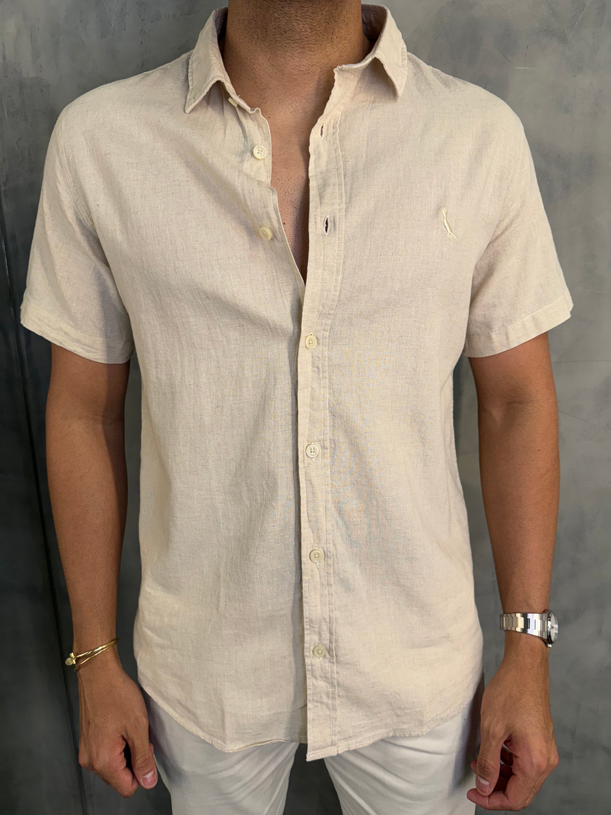 CAMISA M/C LINHO PIENZA RSV NATURAL