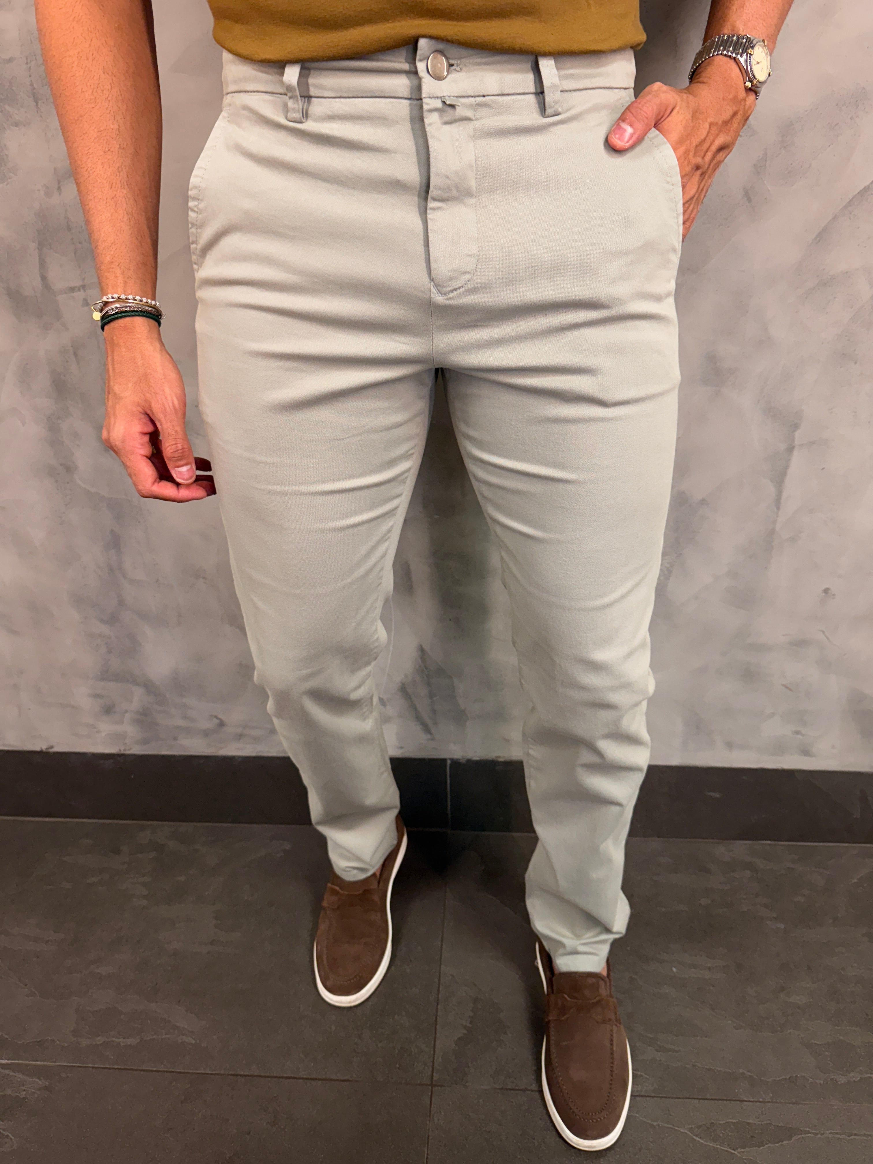 CALÇA ALF SARJA COMFORT SLIM PONTO H