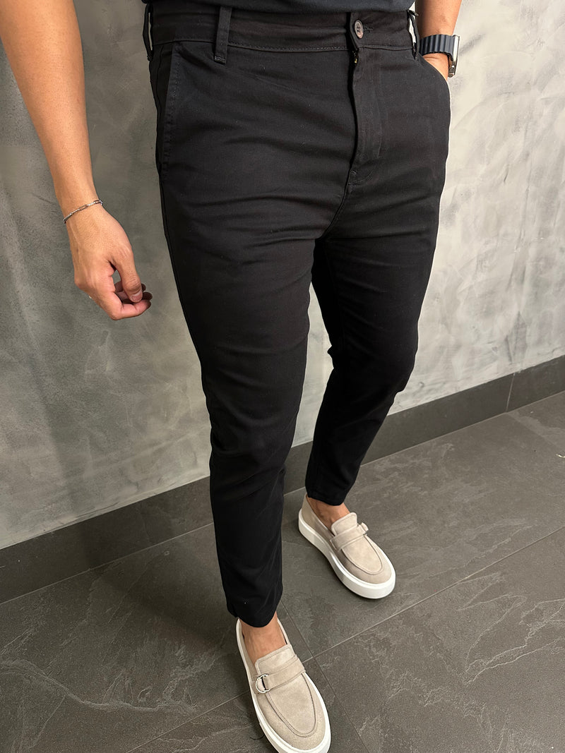 CALÇA ALF. SARJA CROPPED KINGEJOE PRETO