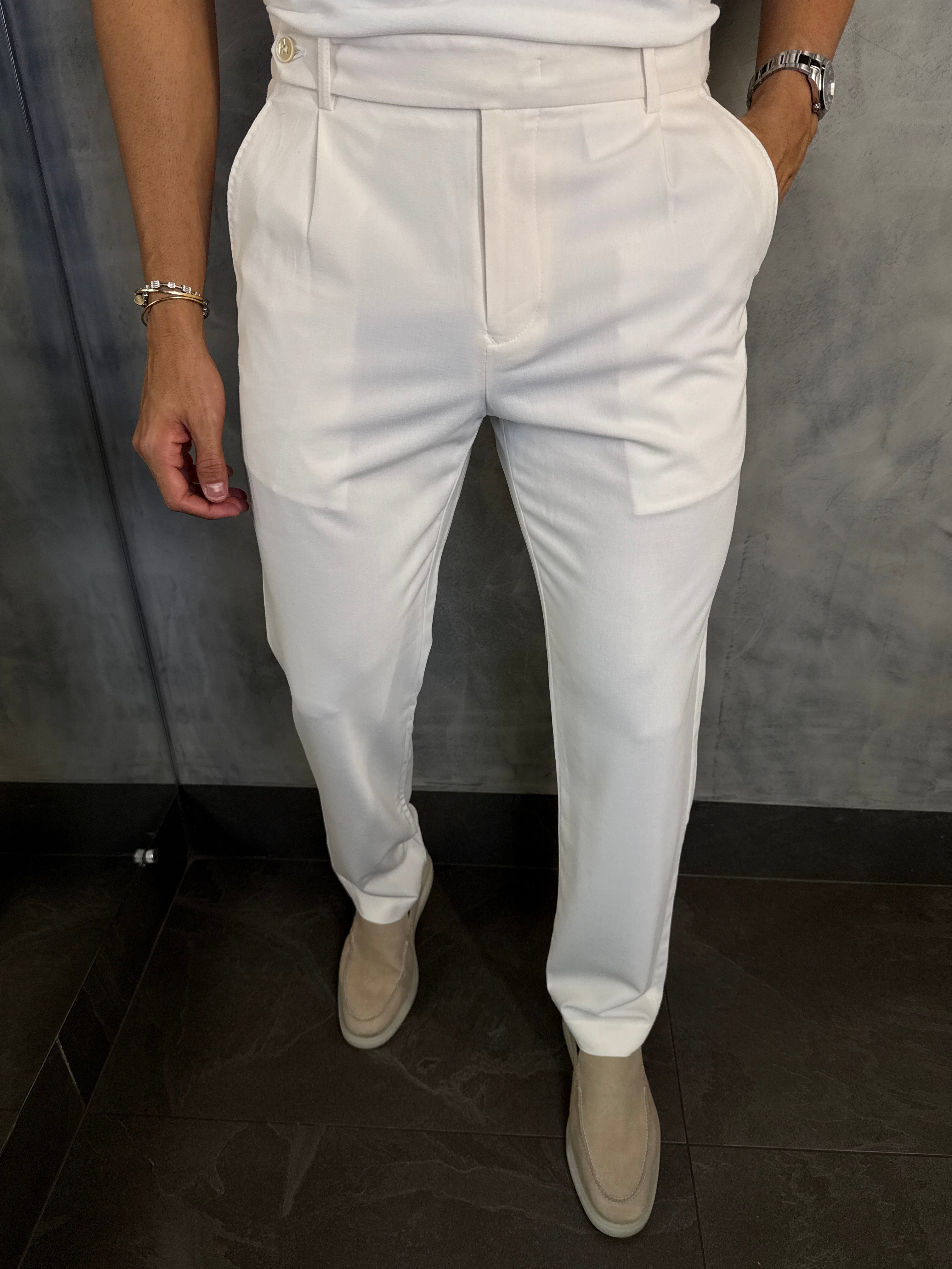 CALÇA ALF. LOOSE BOTÃO PASSANTE PONTO H