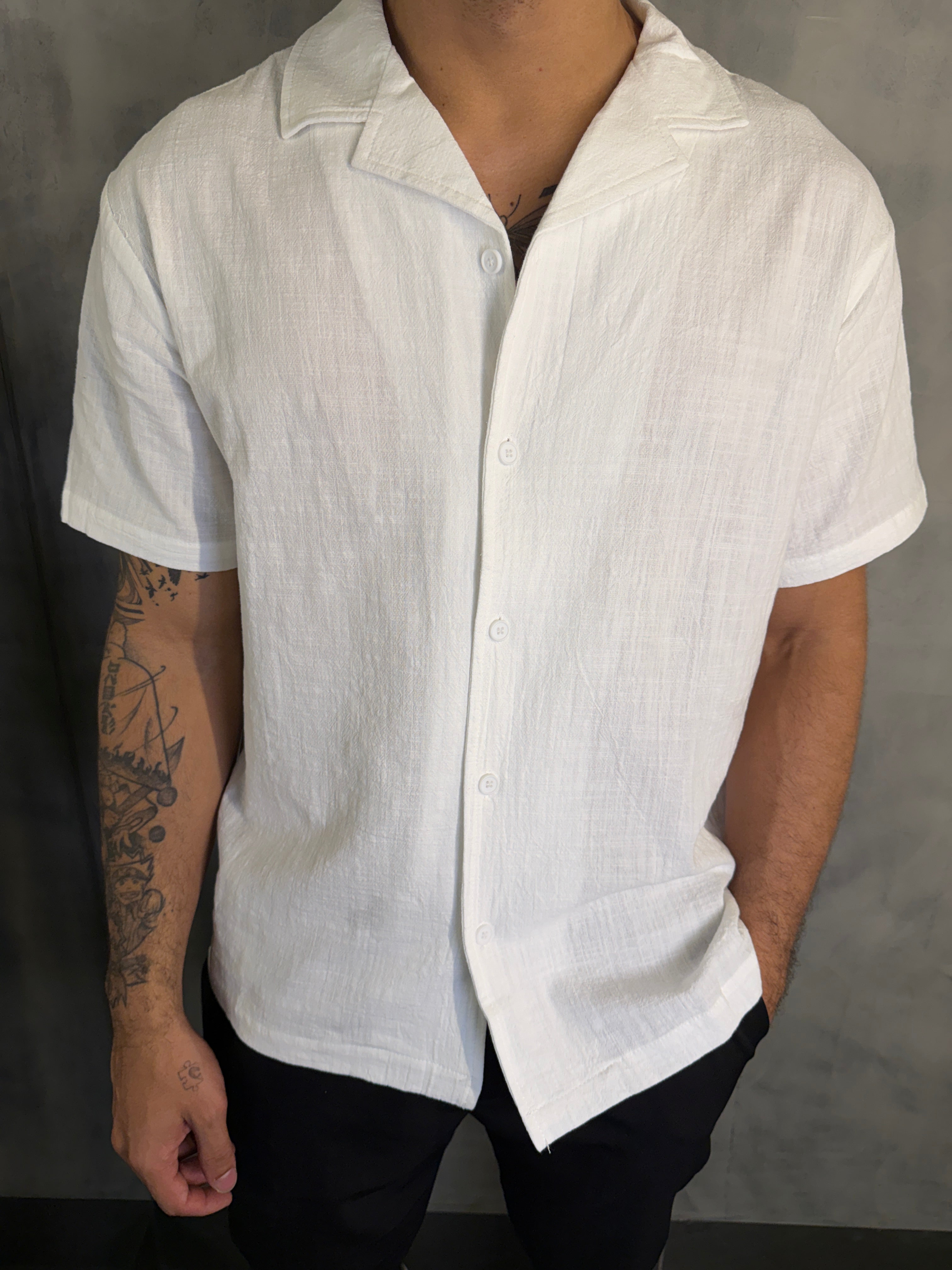 CAMISA M/C GOLA CUBANA PONTO H
